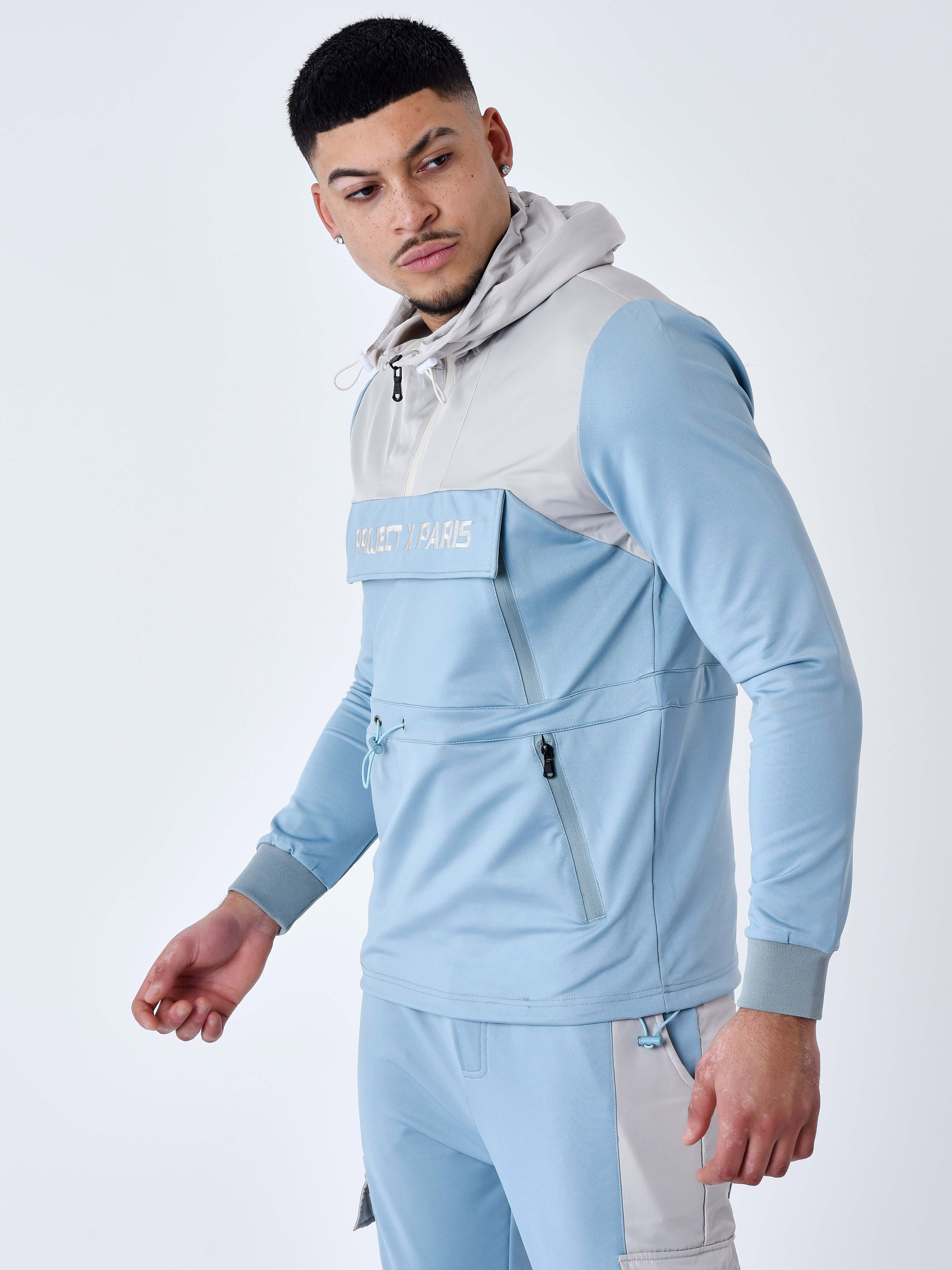 Windbreaker style two-tone Hoodie-8