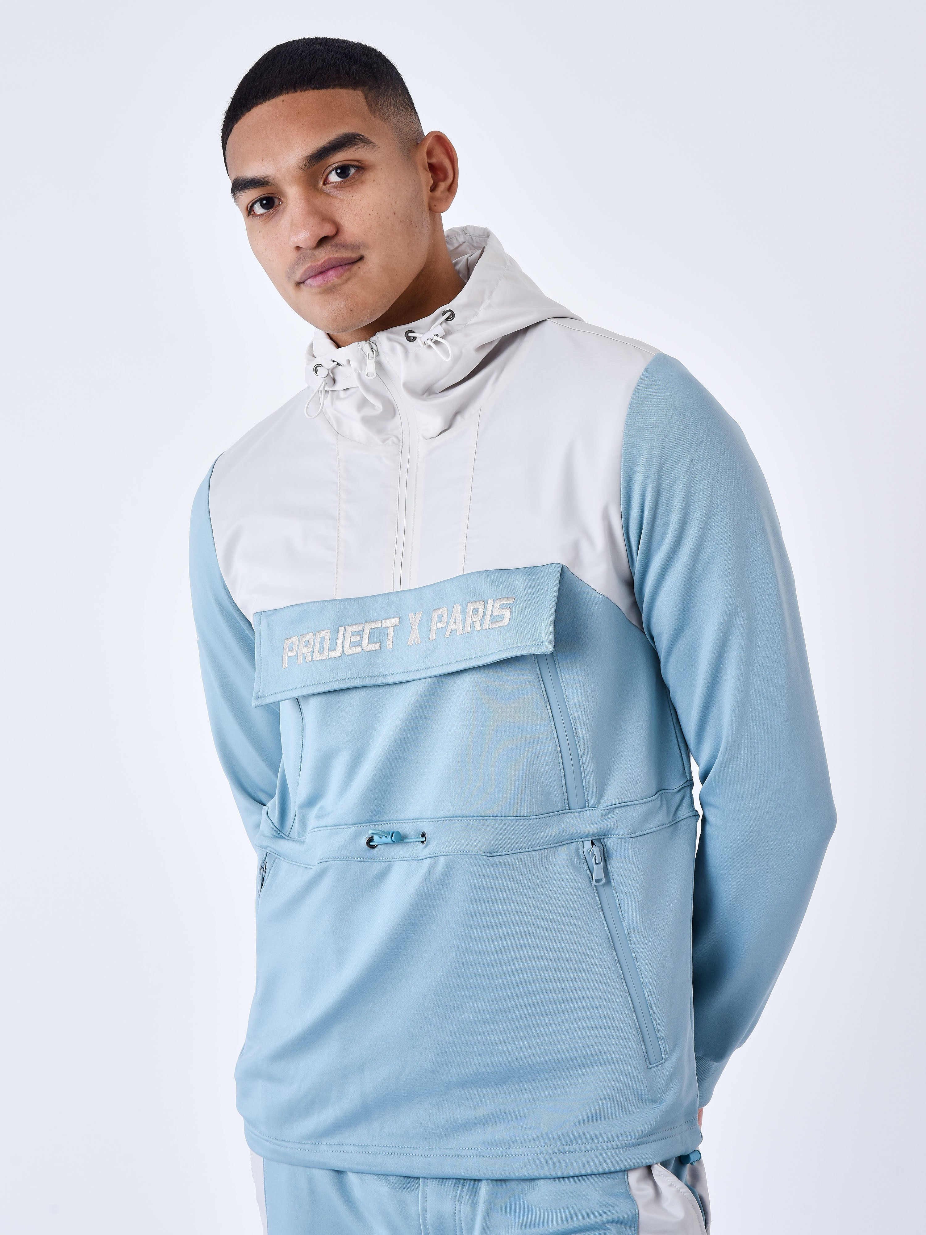 Windbreaker stijl bicolor hoodie-7