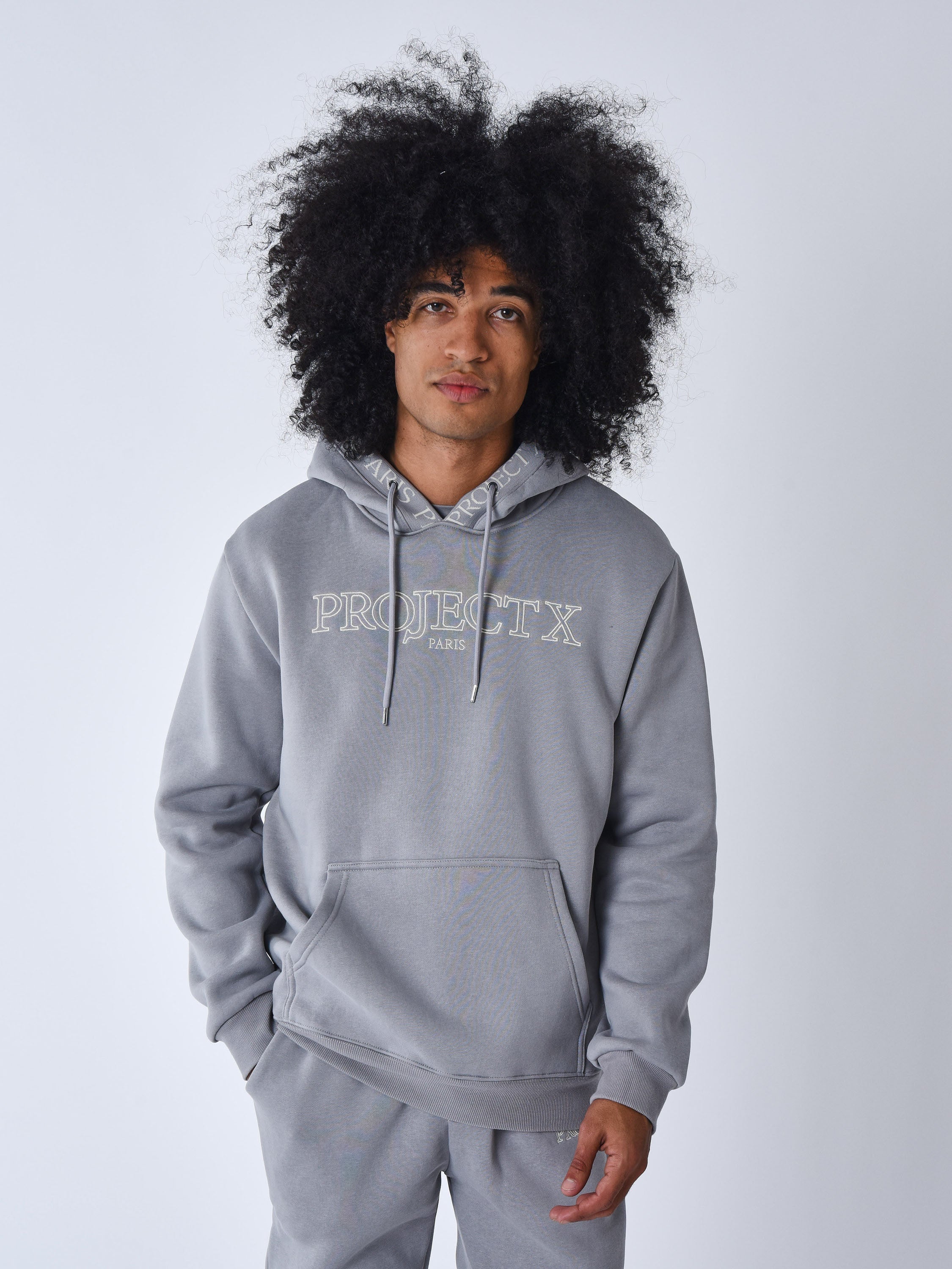 Bluza z kapturem z haftem Contour-1
