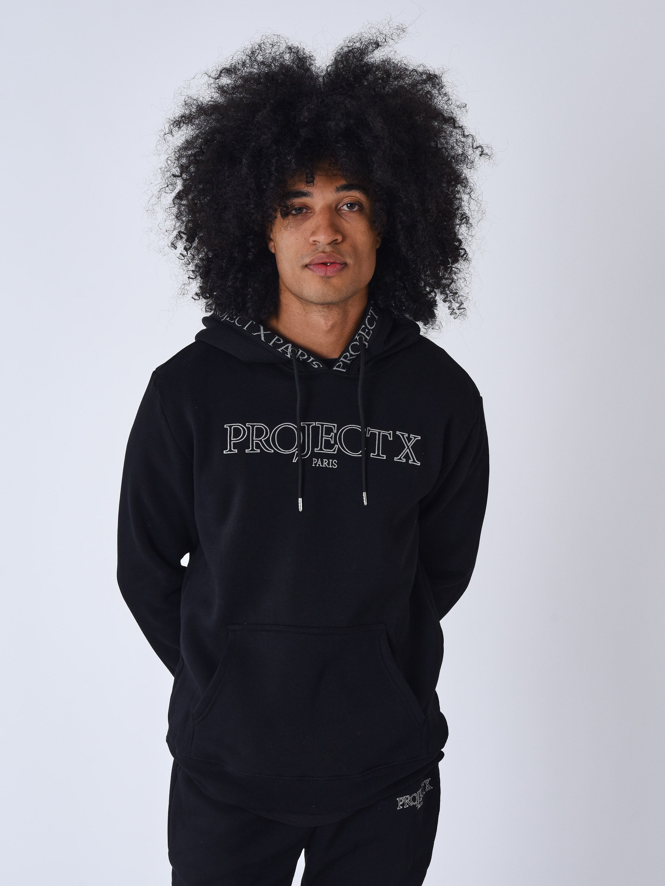 Sweatshirt met capuchon borduurwerk Contour-1