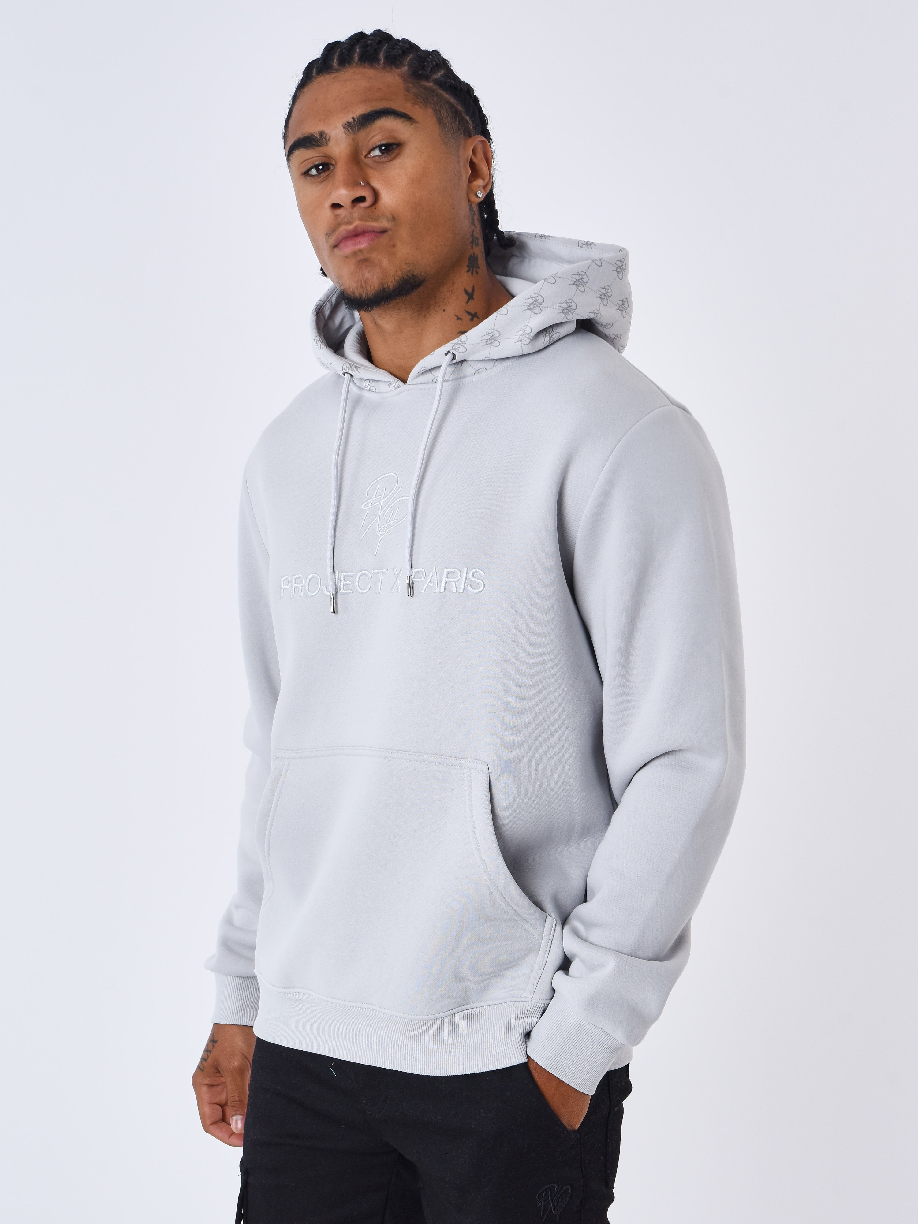 Sweat à Capuche detail monogramme all over-4