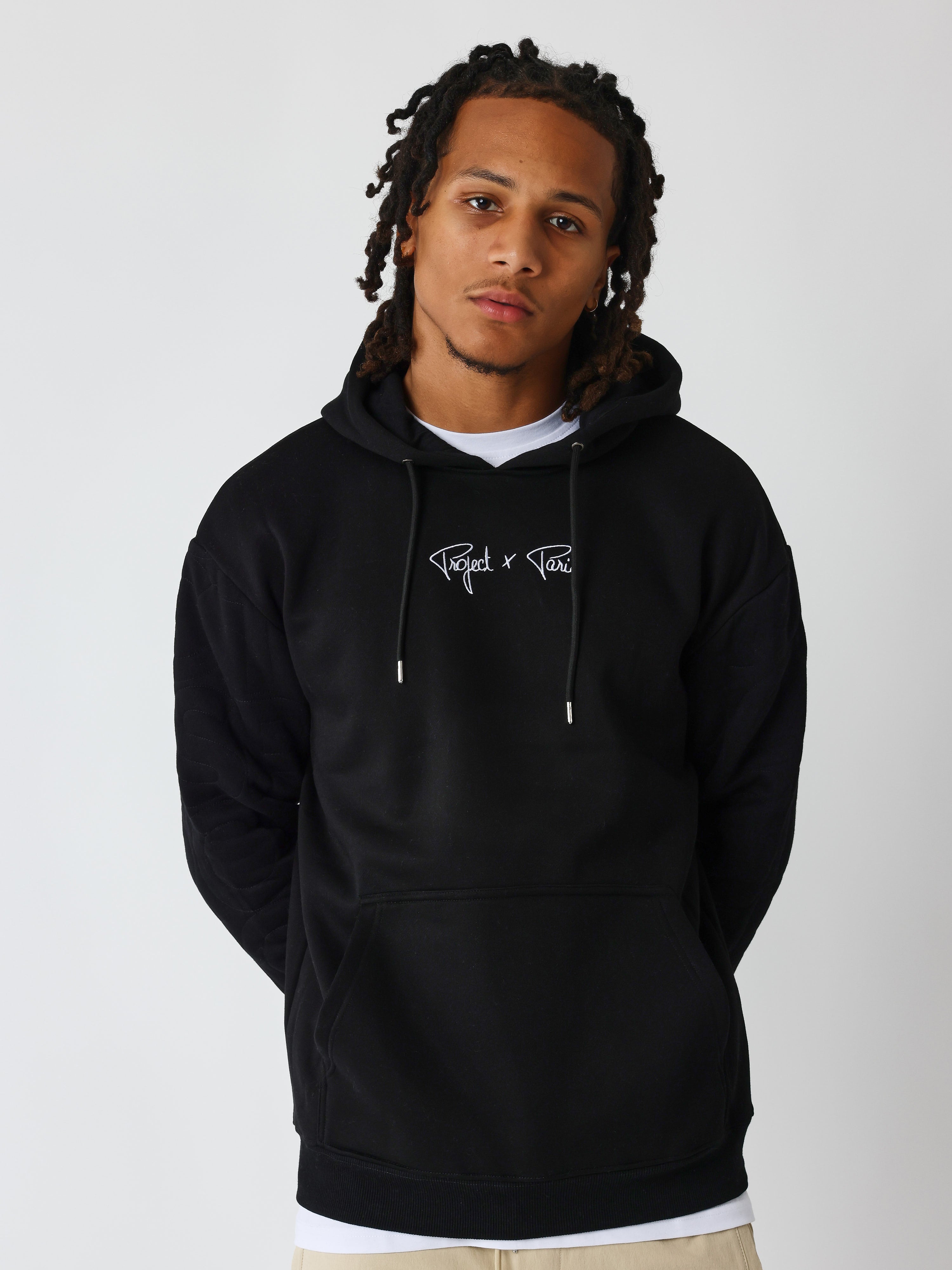 Gewatteerde hoodie met letters-1