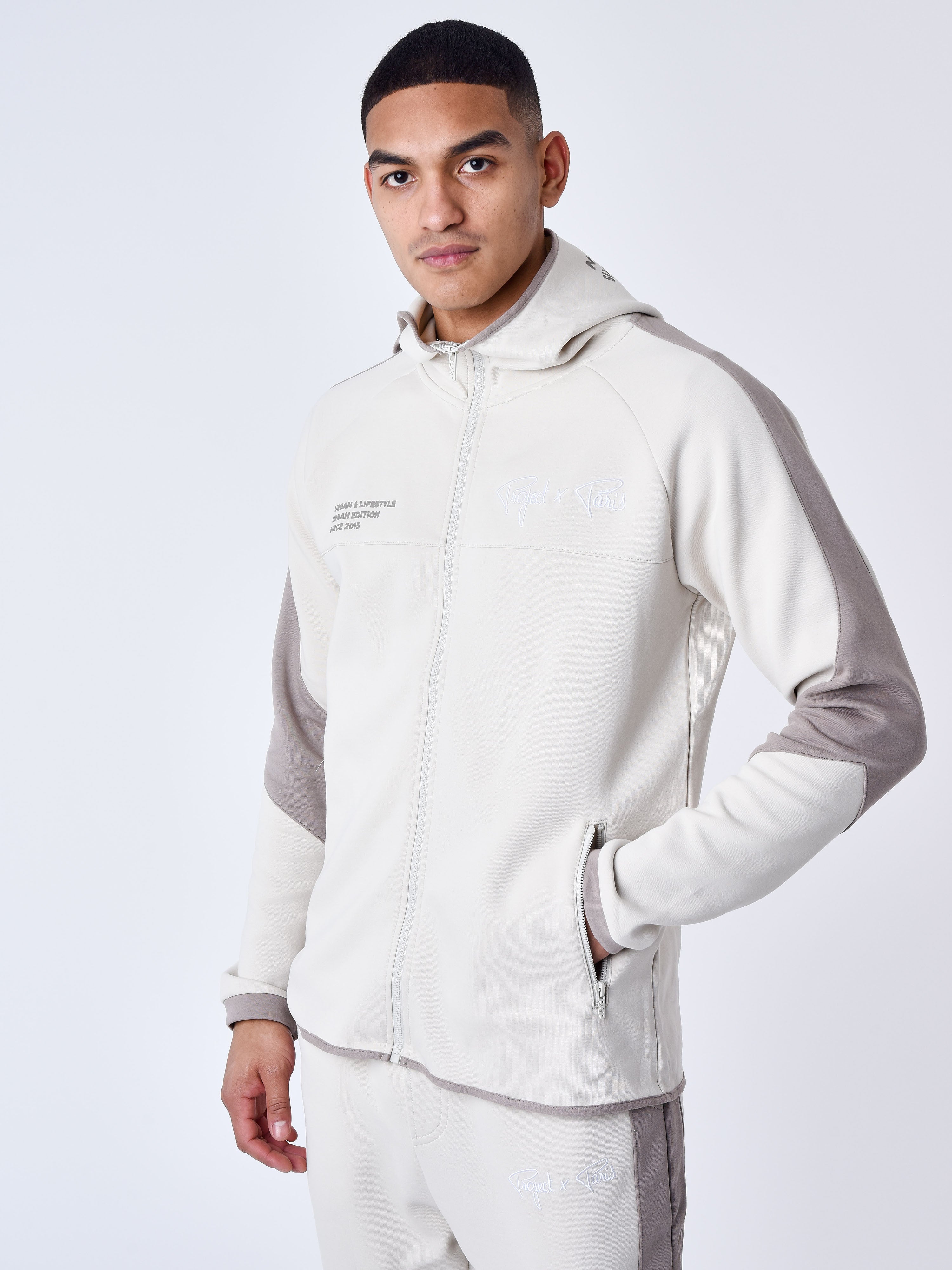 Two tone zip-up Hoodie-4