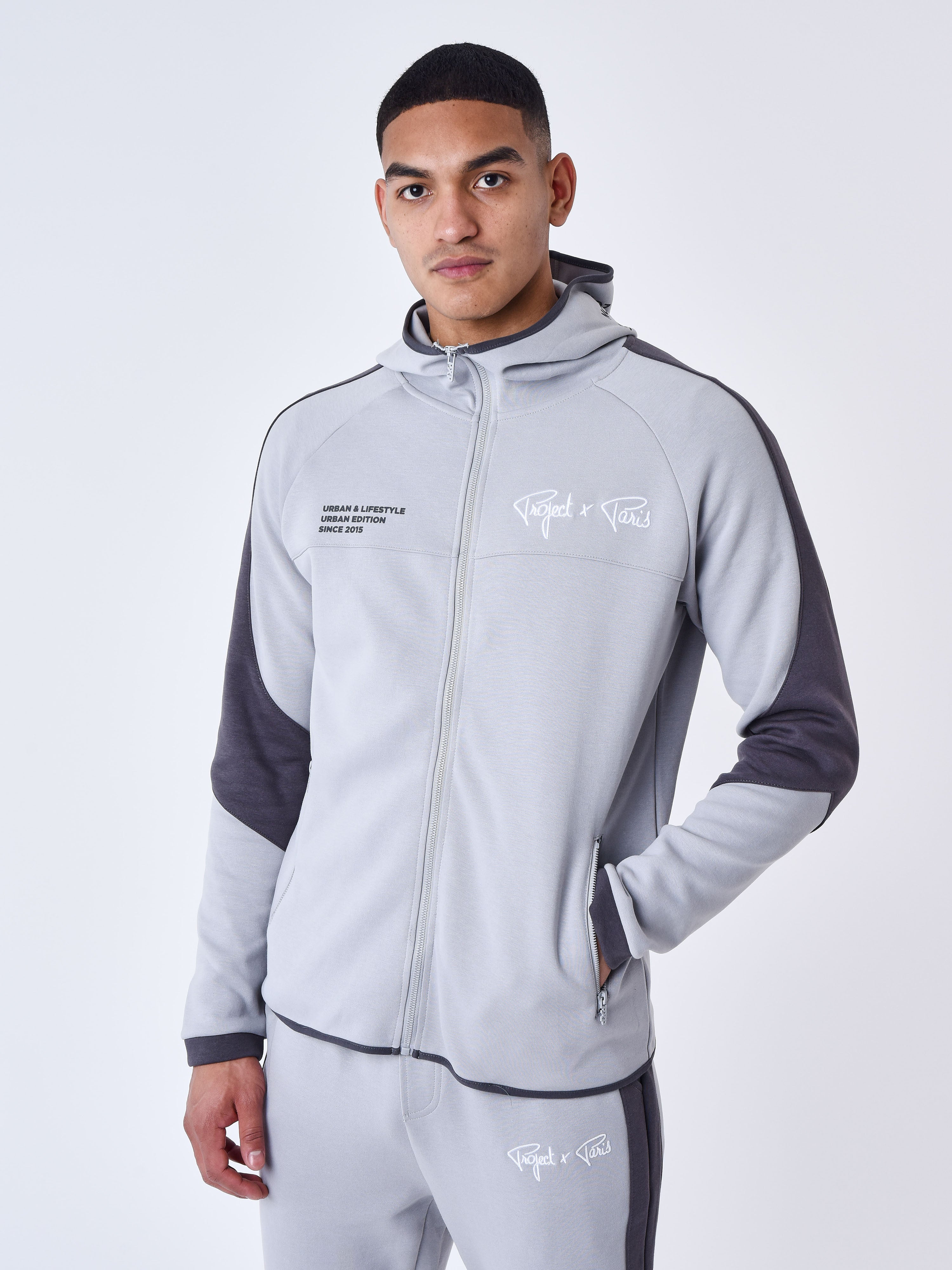 Two tone zip-up Hoodie-2