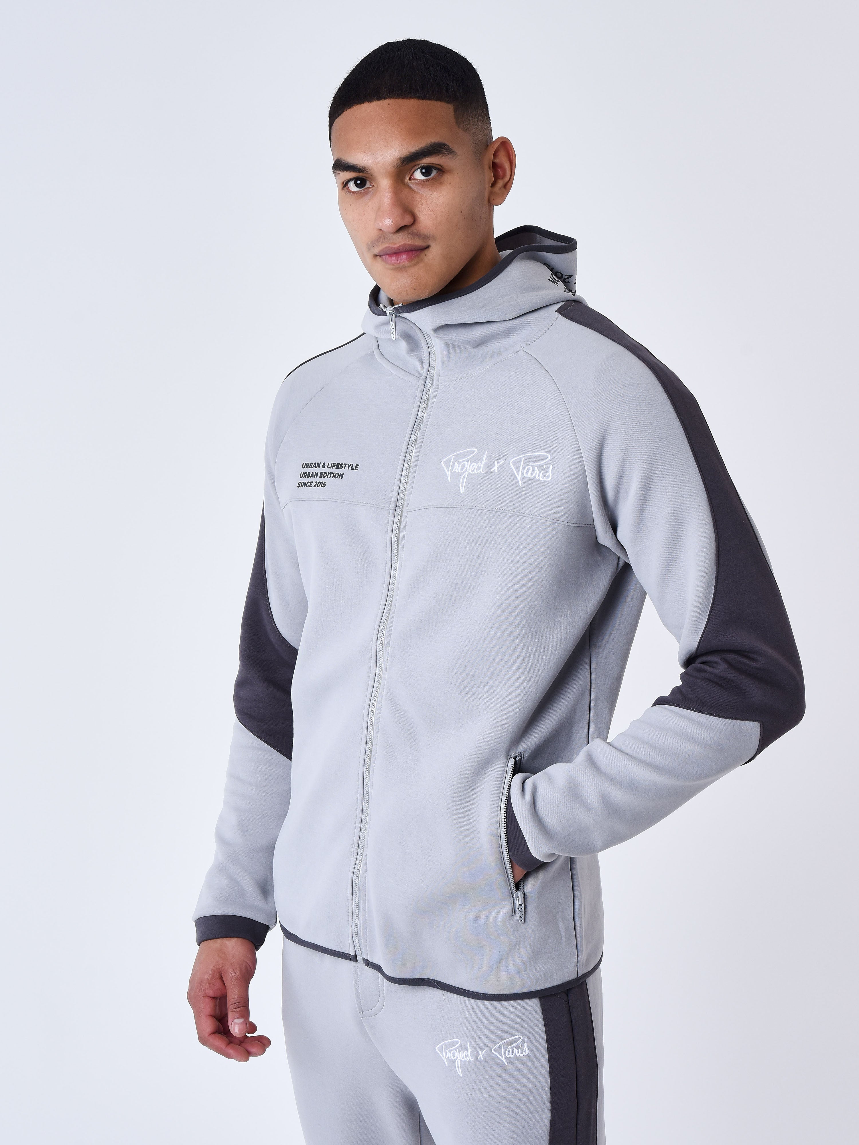 Two tone zip-up Hoodie-4