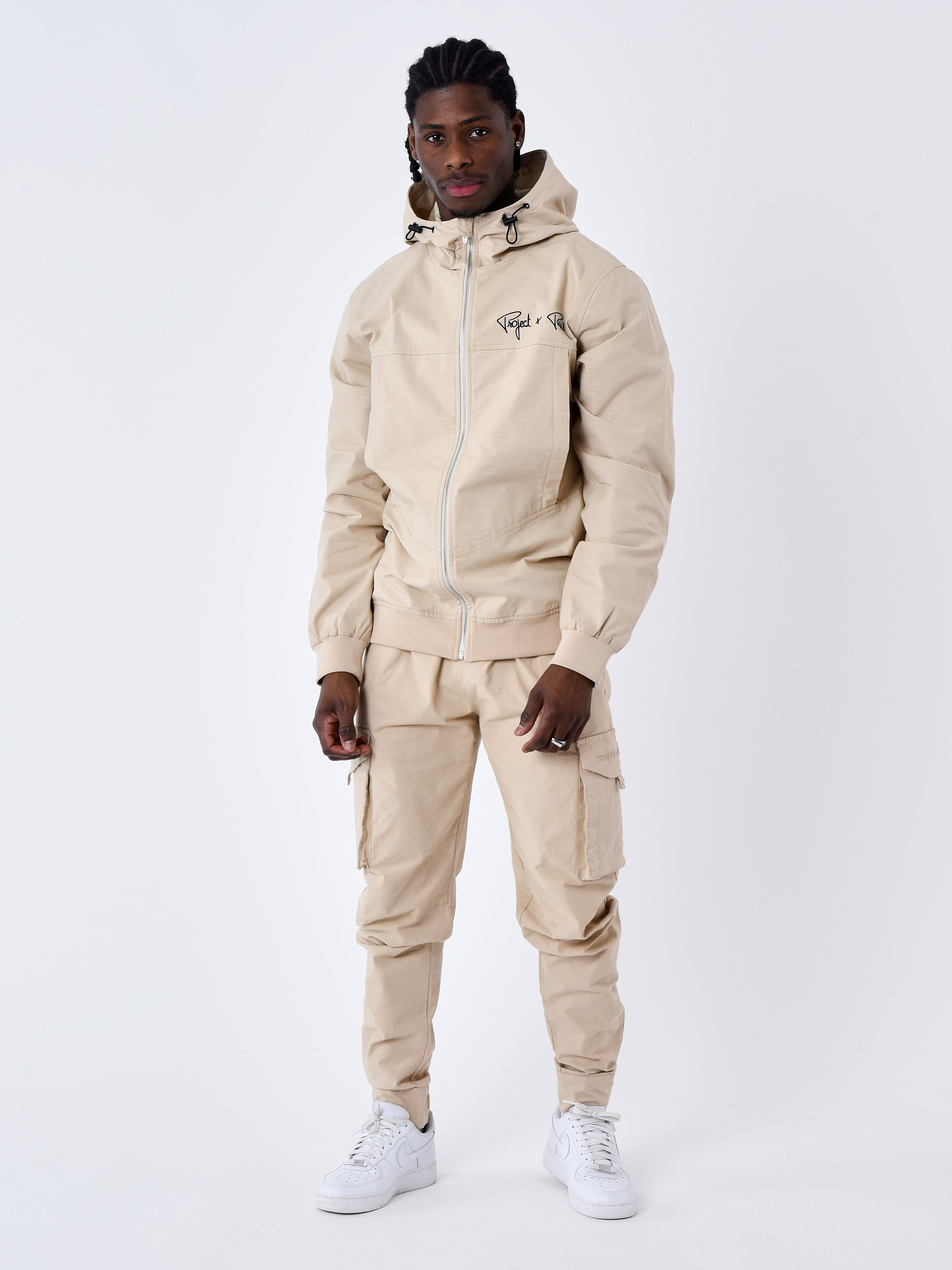 Basic hooded jogging jacket-3