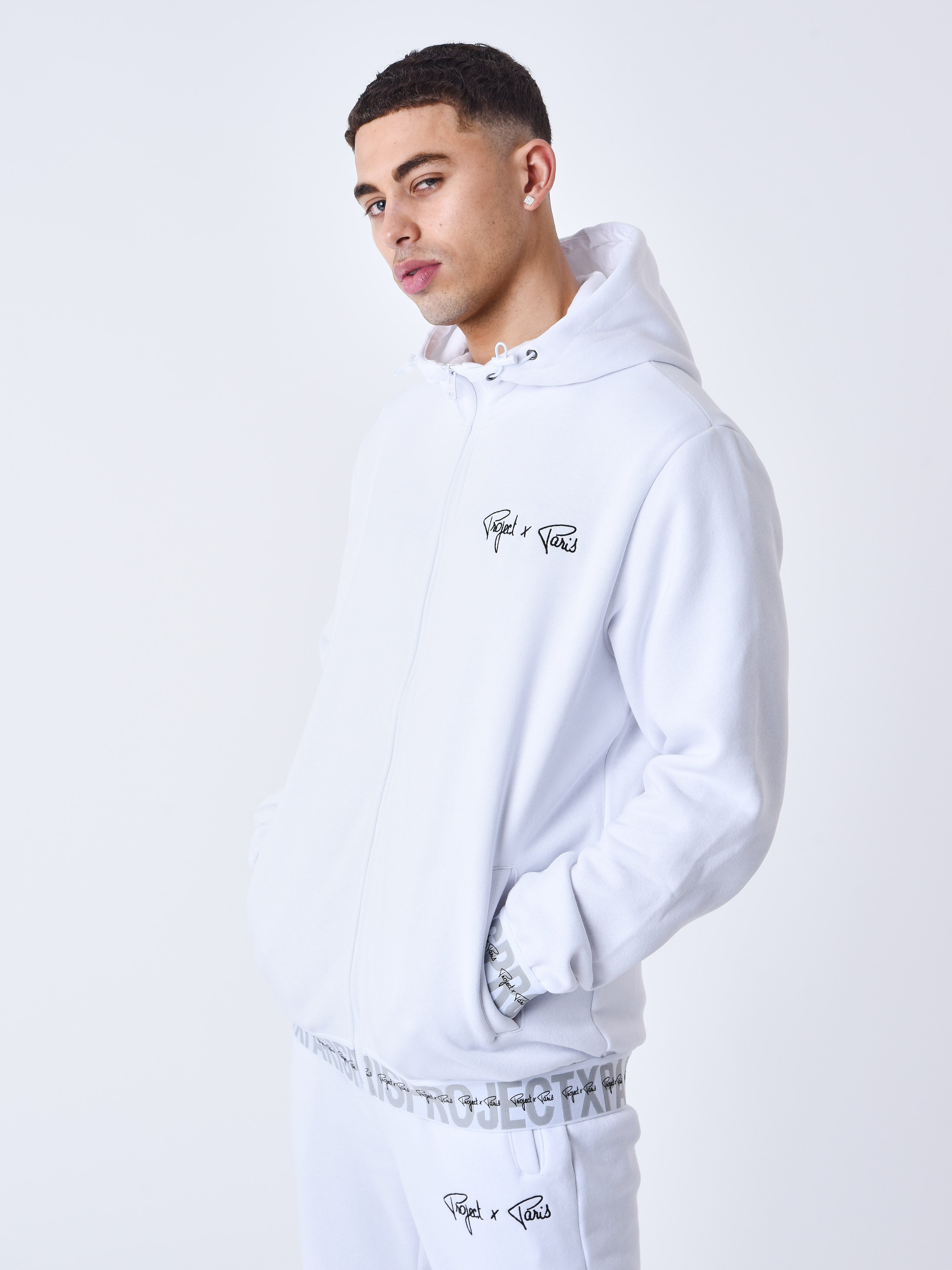 Sweat à Capuche zippé Bande élastique logotée-4