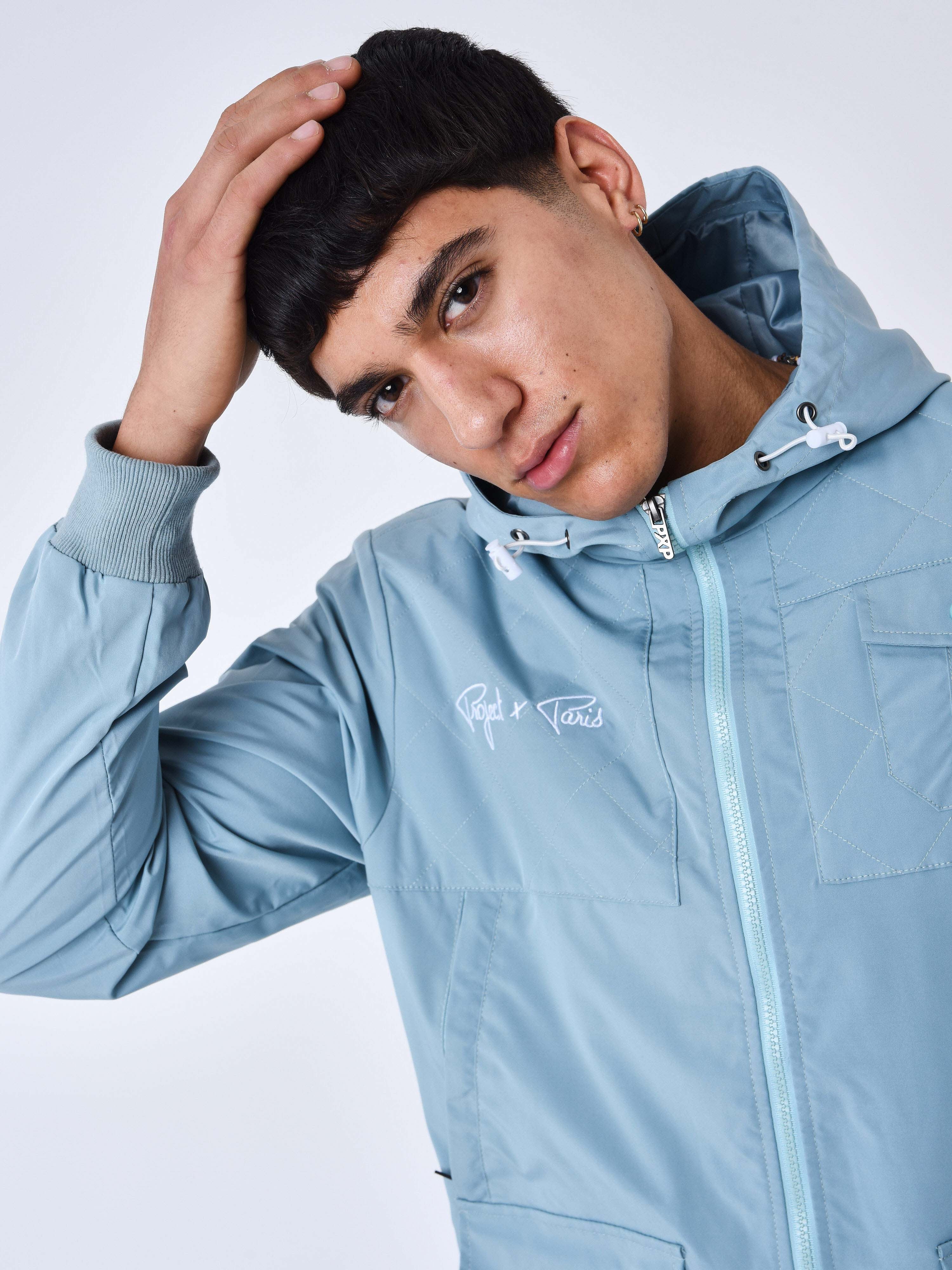 Hooded jacket with panel-1