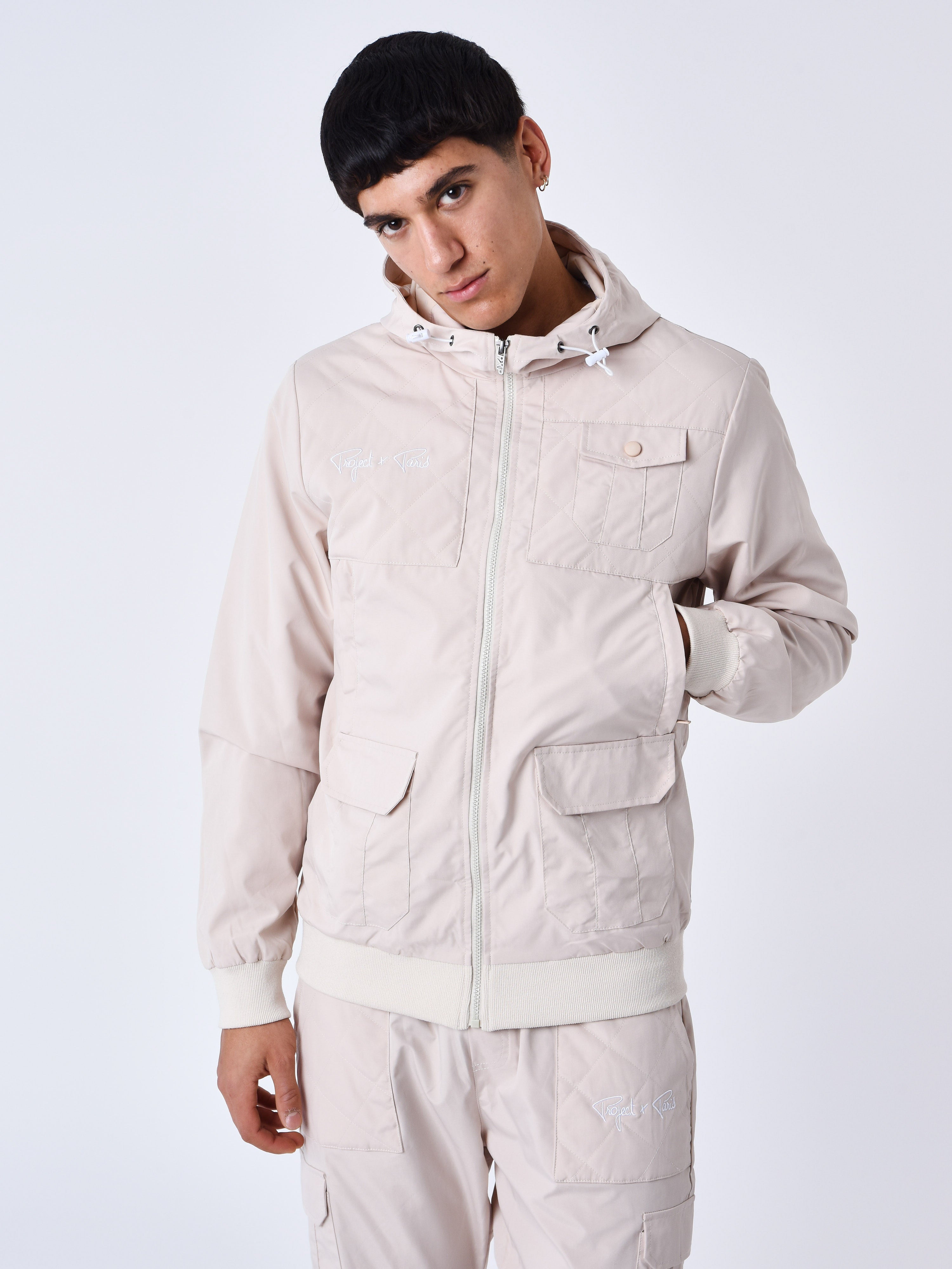 Hooded jacket with panel-2