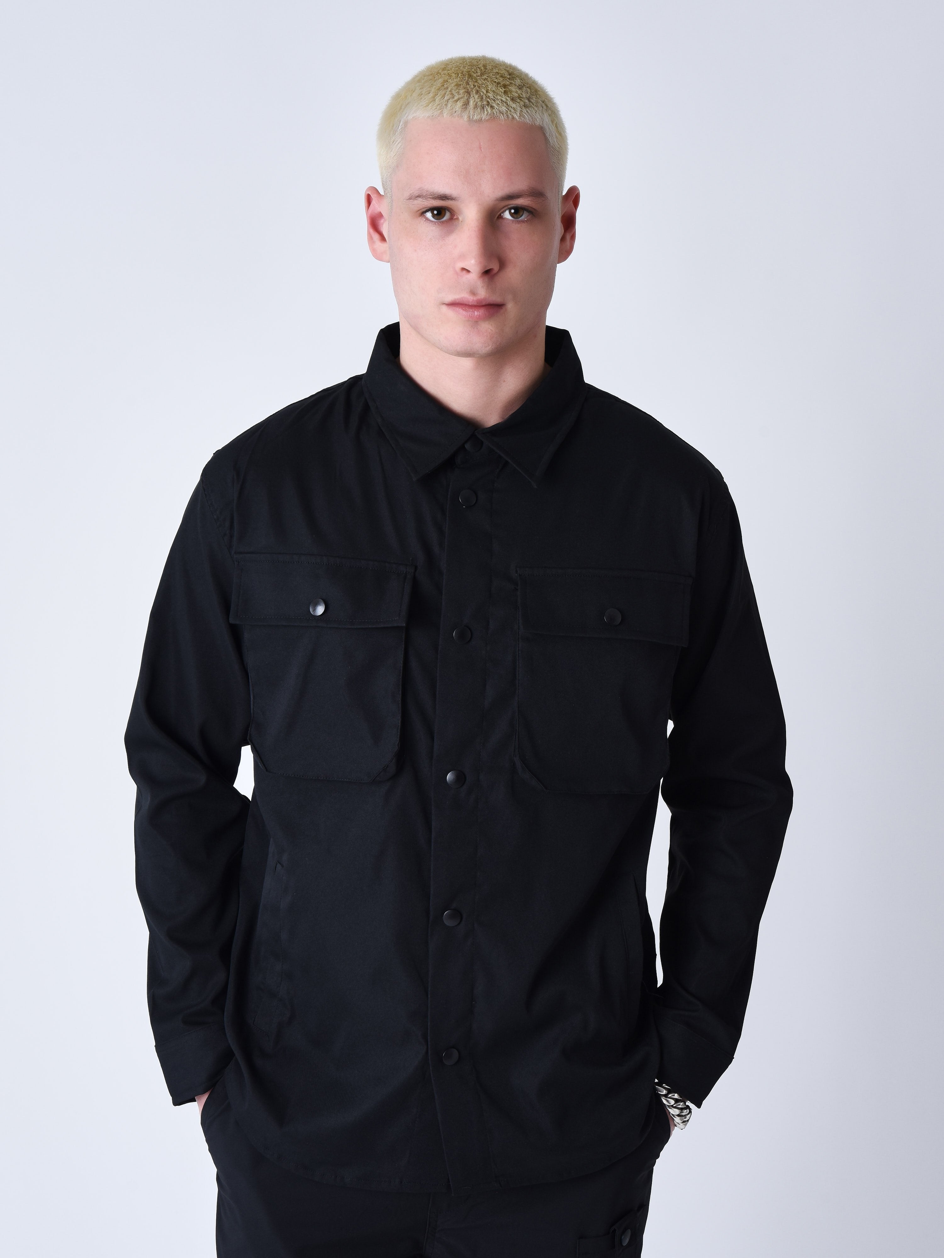 Basic overshirt with pockets-1