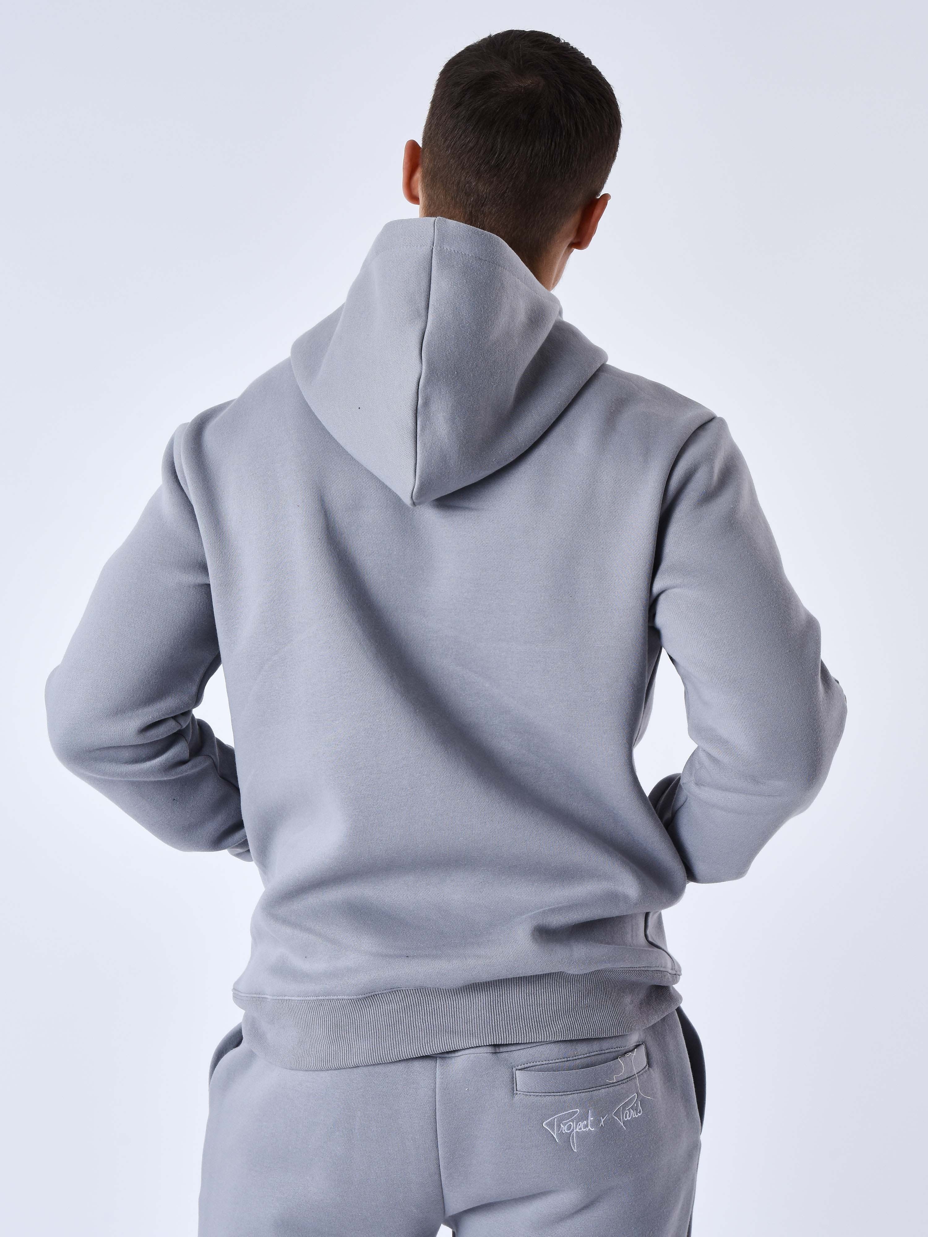 Hooded jacket with two-tone panel-5