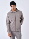 Sudadera con capucha y cremallera lisa