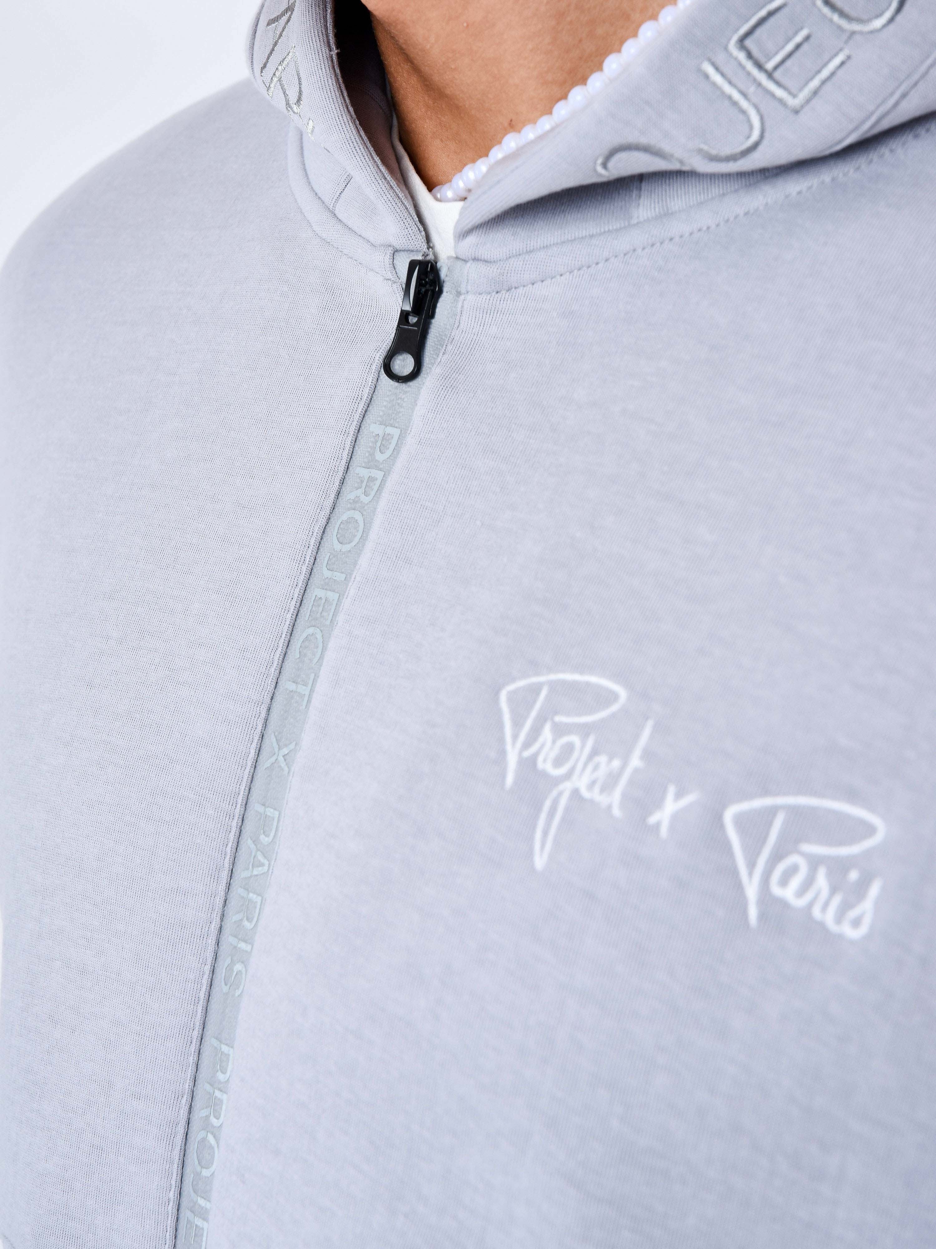Effen gewatteerde hoodie met rits-5