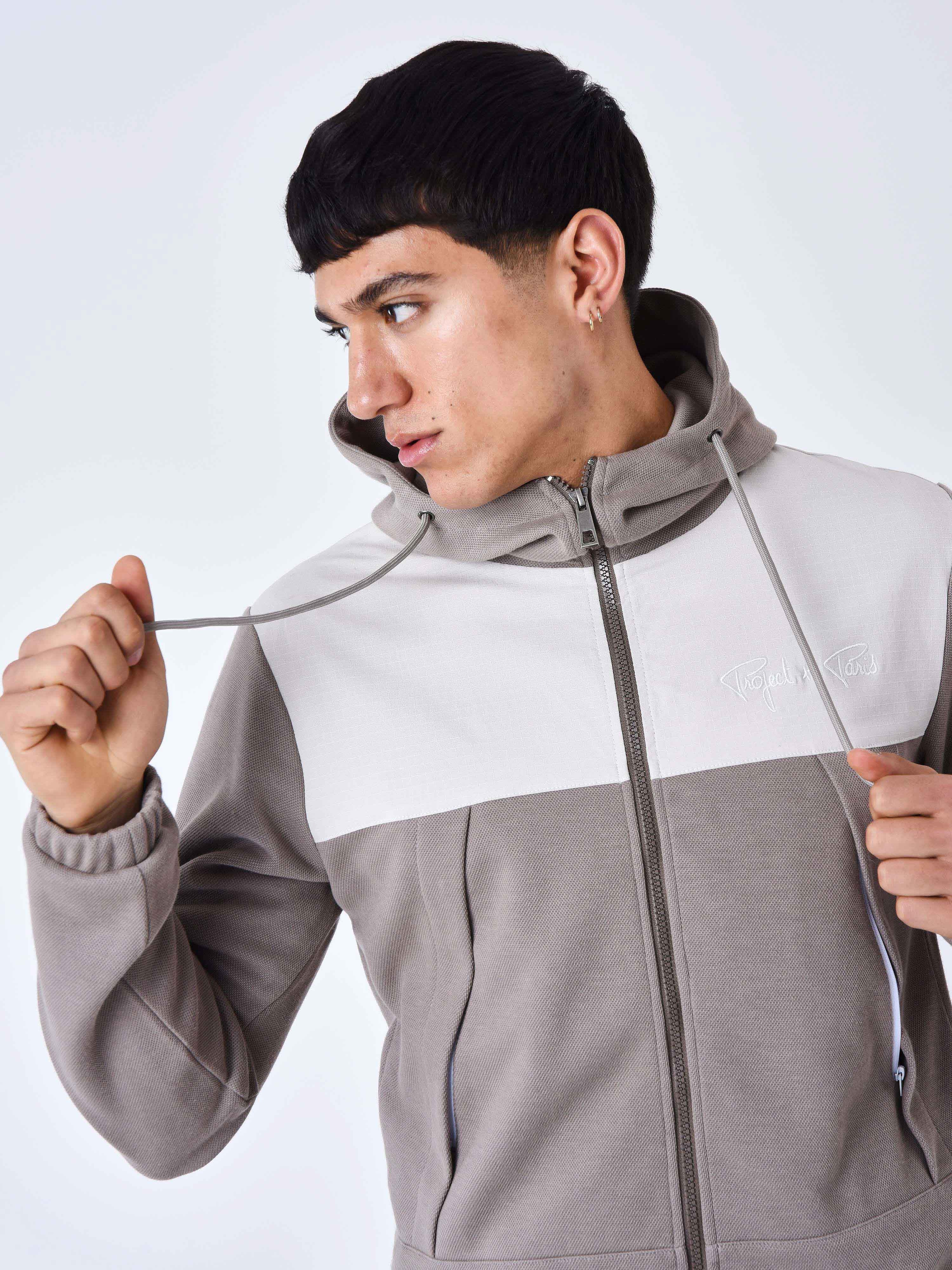 Bi-material jogging jacket-1