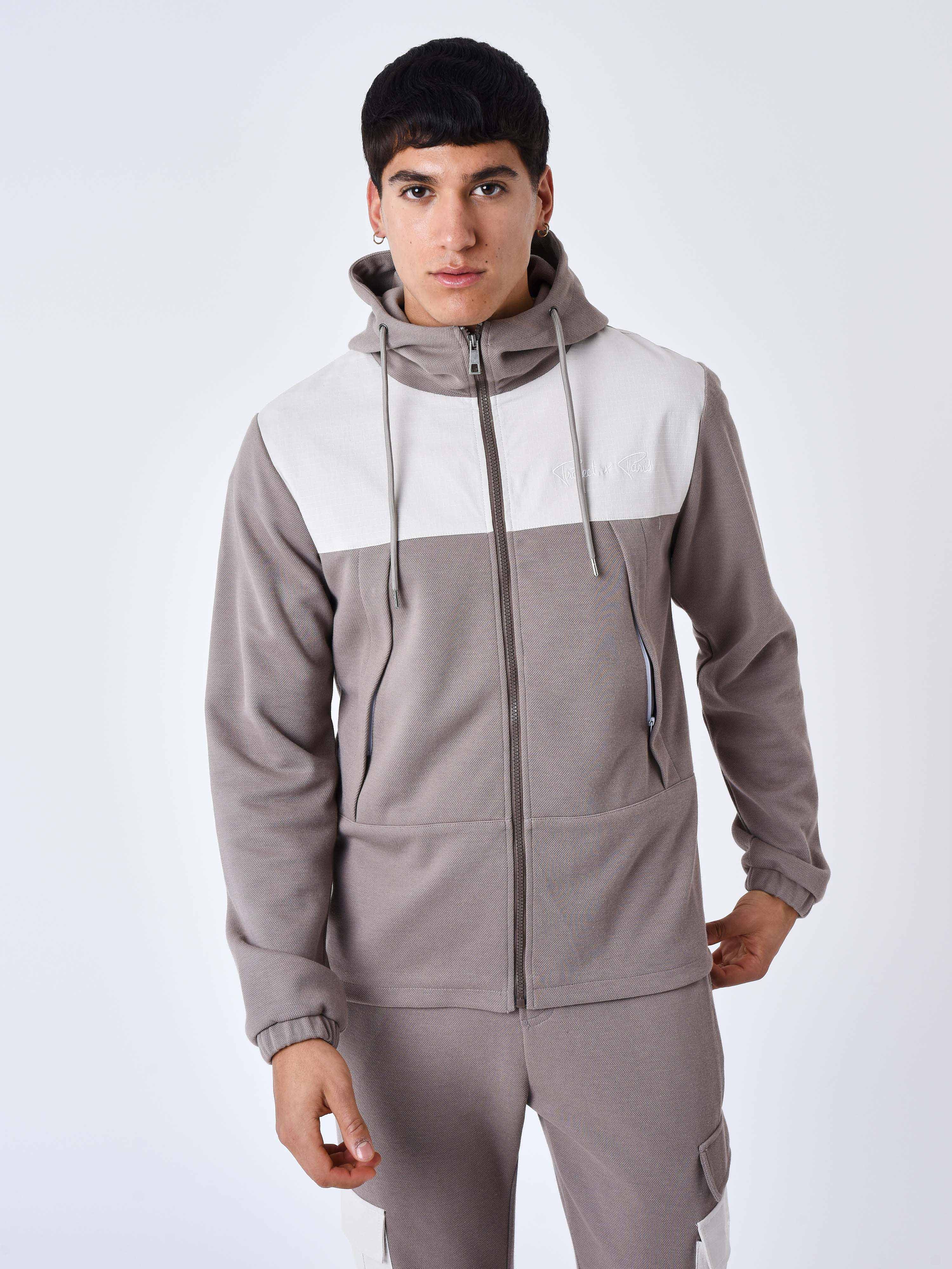 Bi-material jogging jacket-3