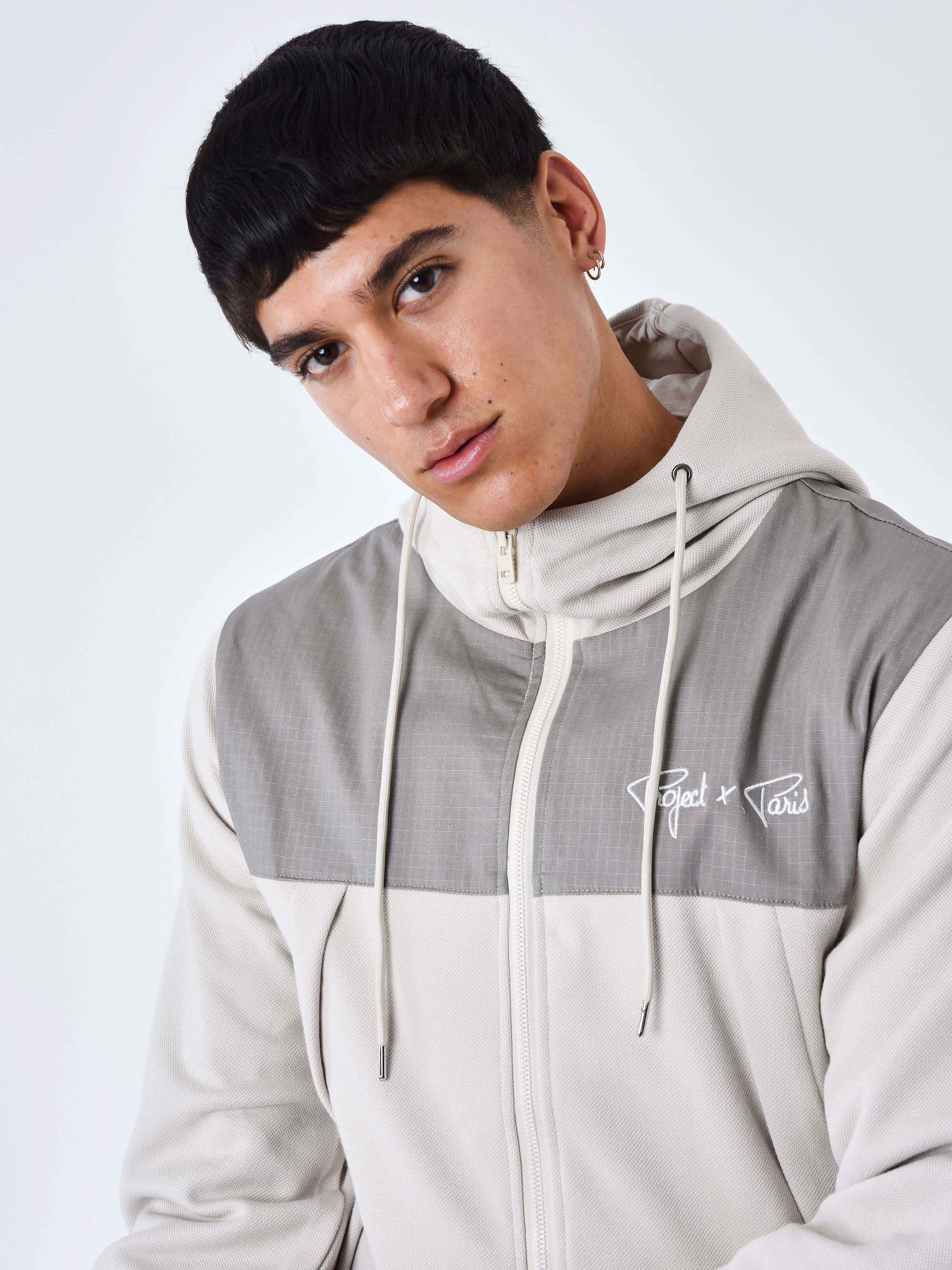 Bi-material jogging jacket-1