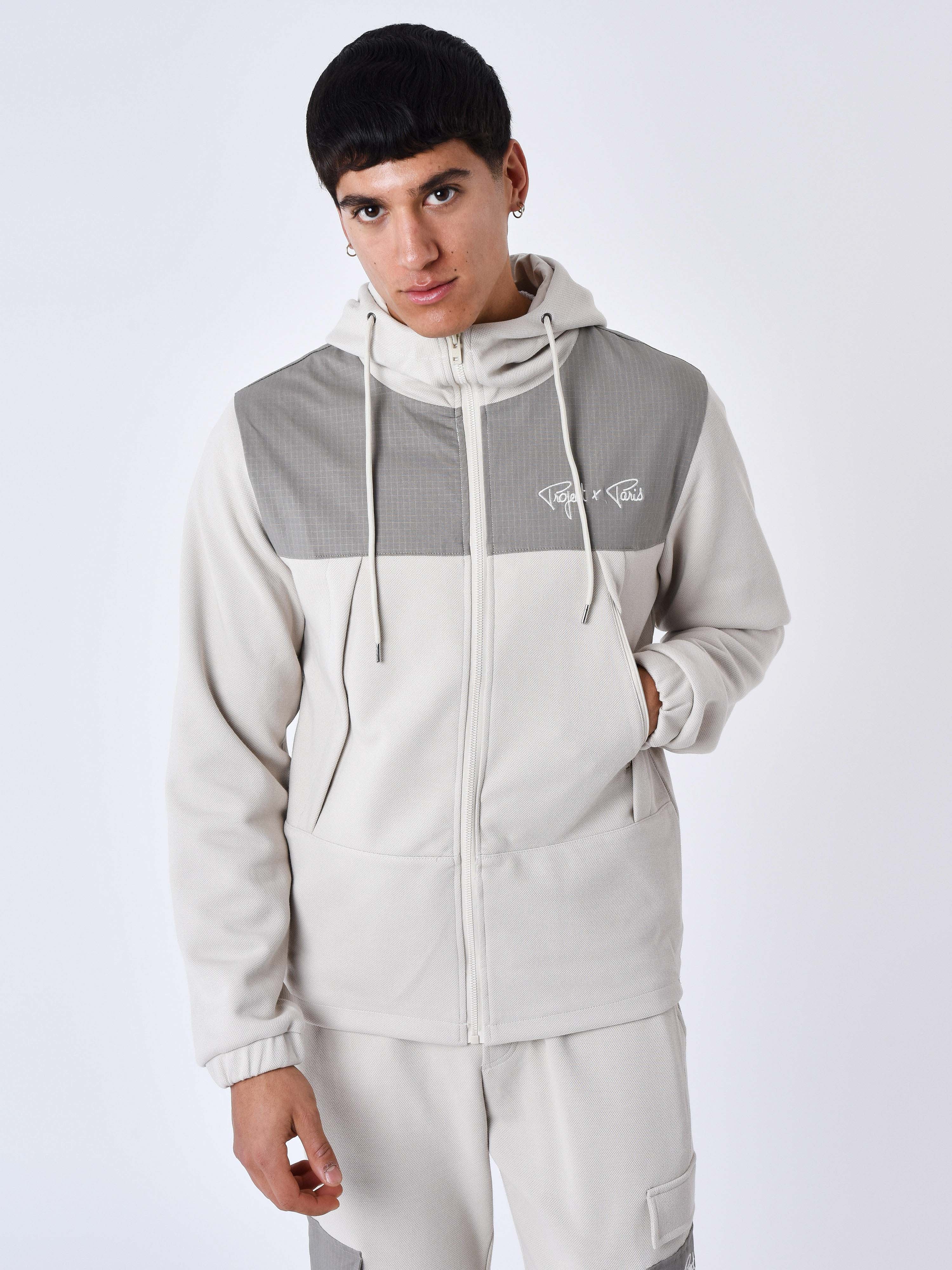 Bi-material jogging jacket-3