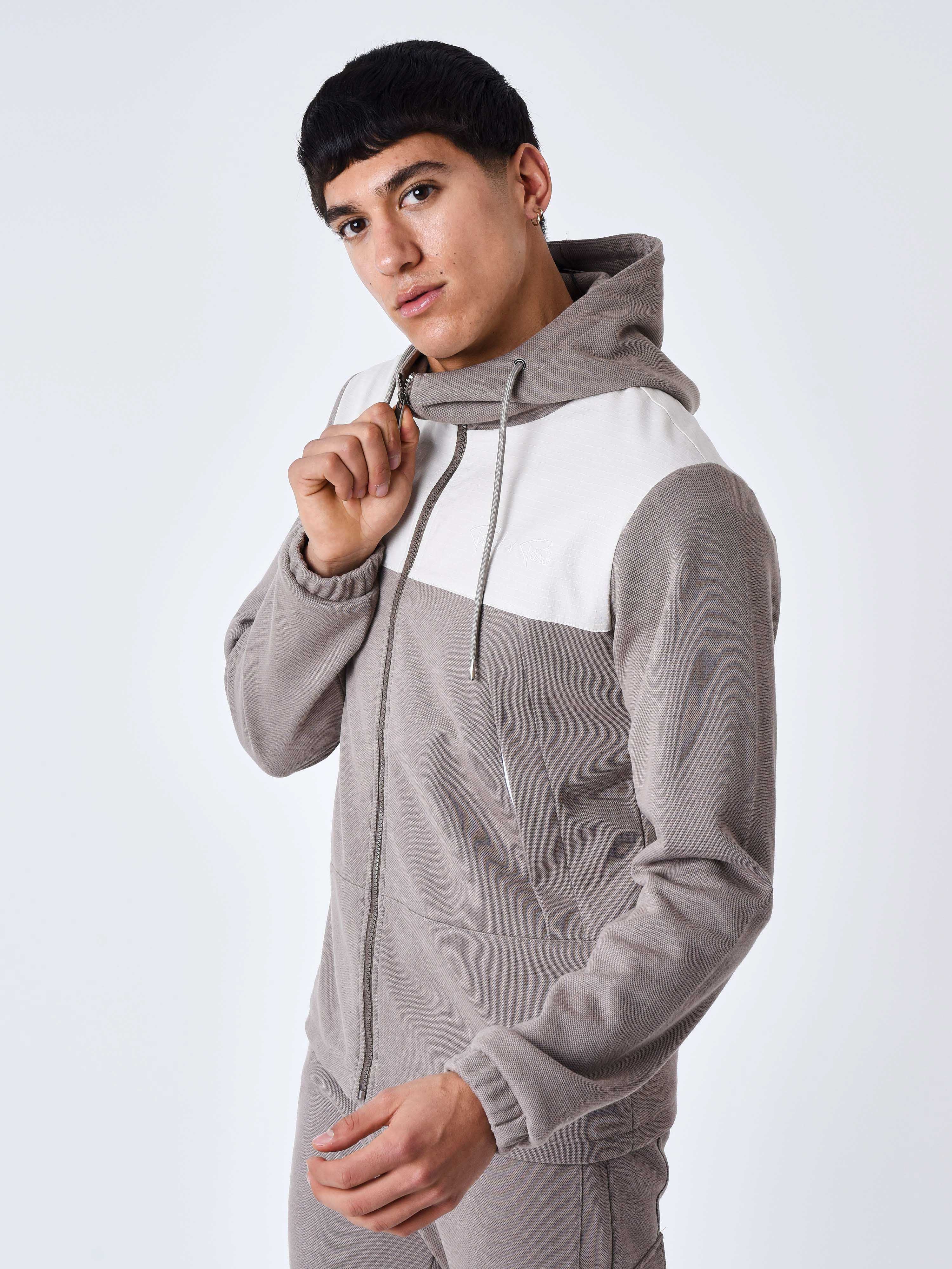 Bi-material jogging jacket-5