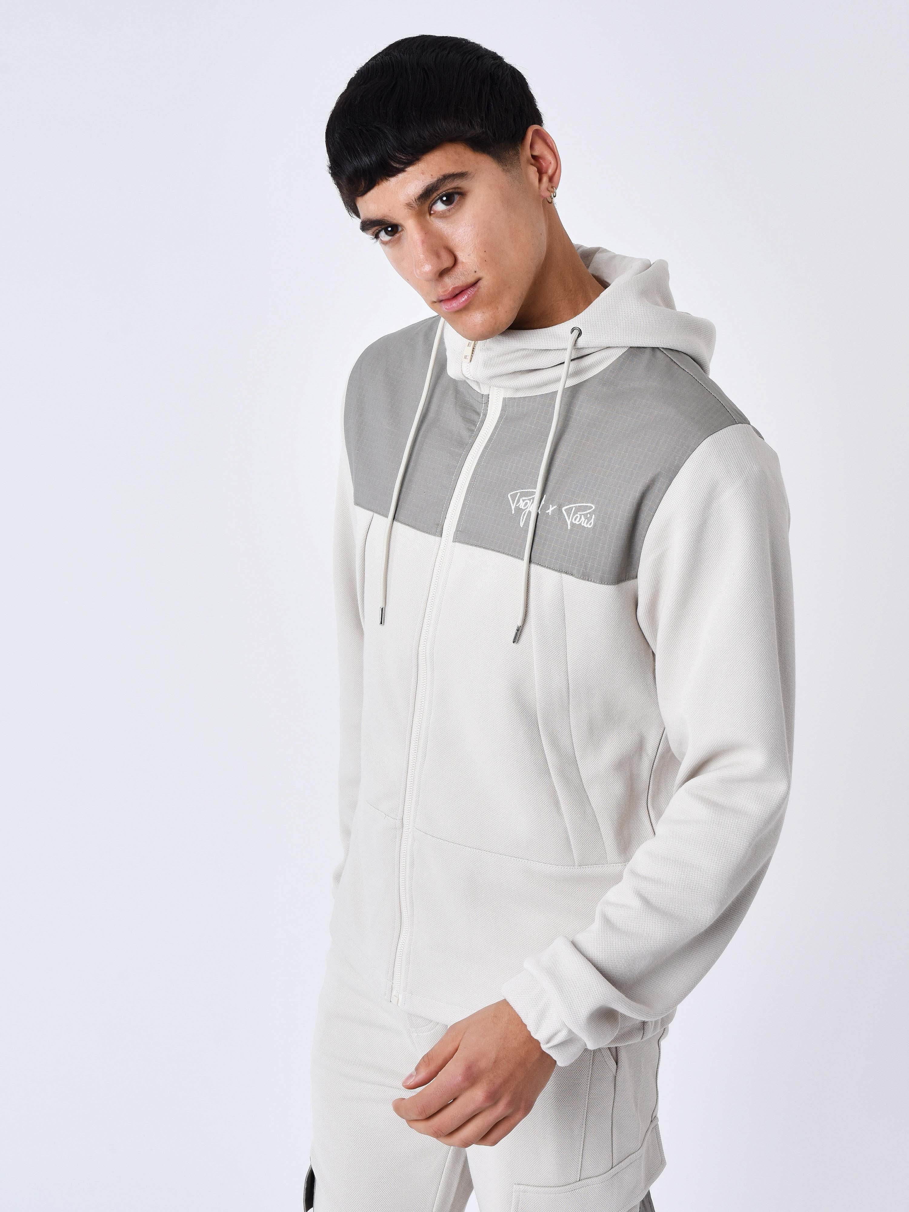 Bi-material jogging jacket-5