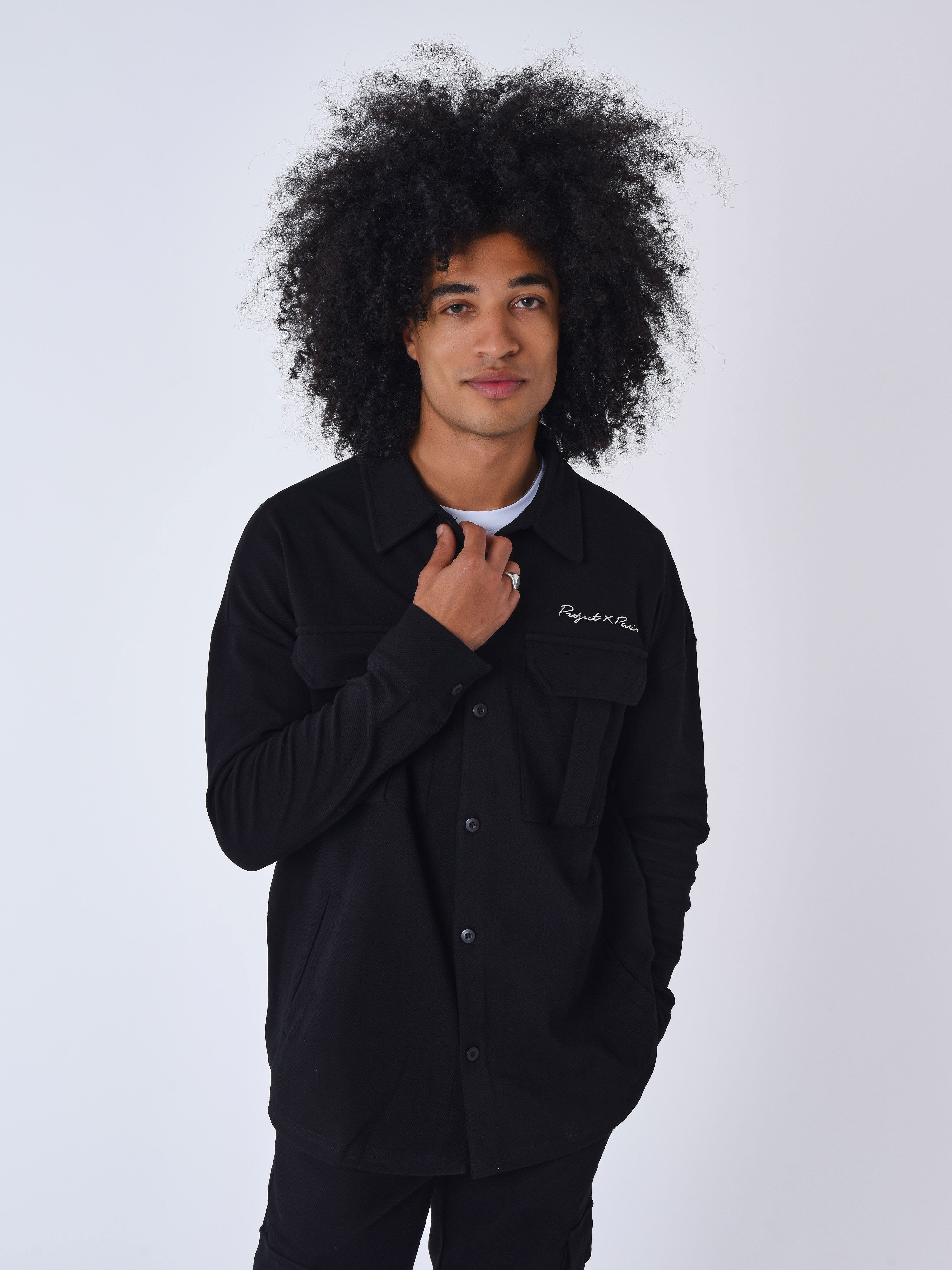 Corduroy overshirt with pockets-1