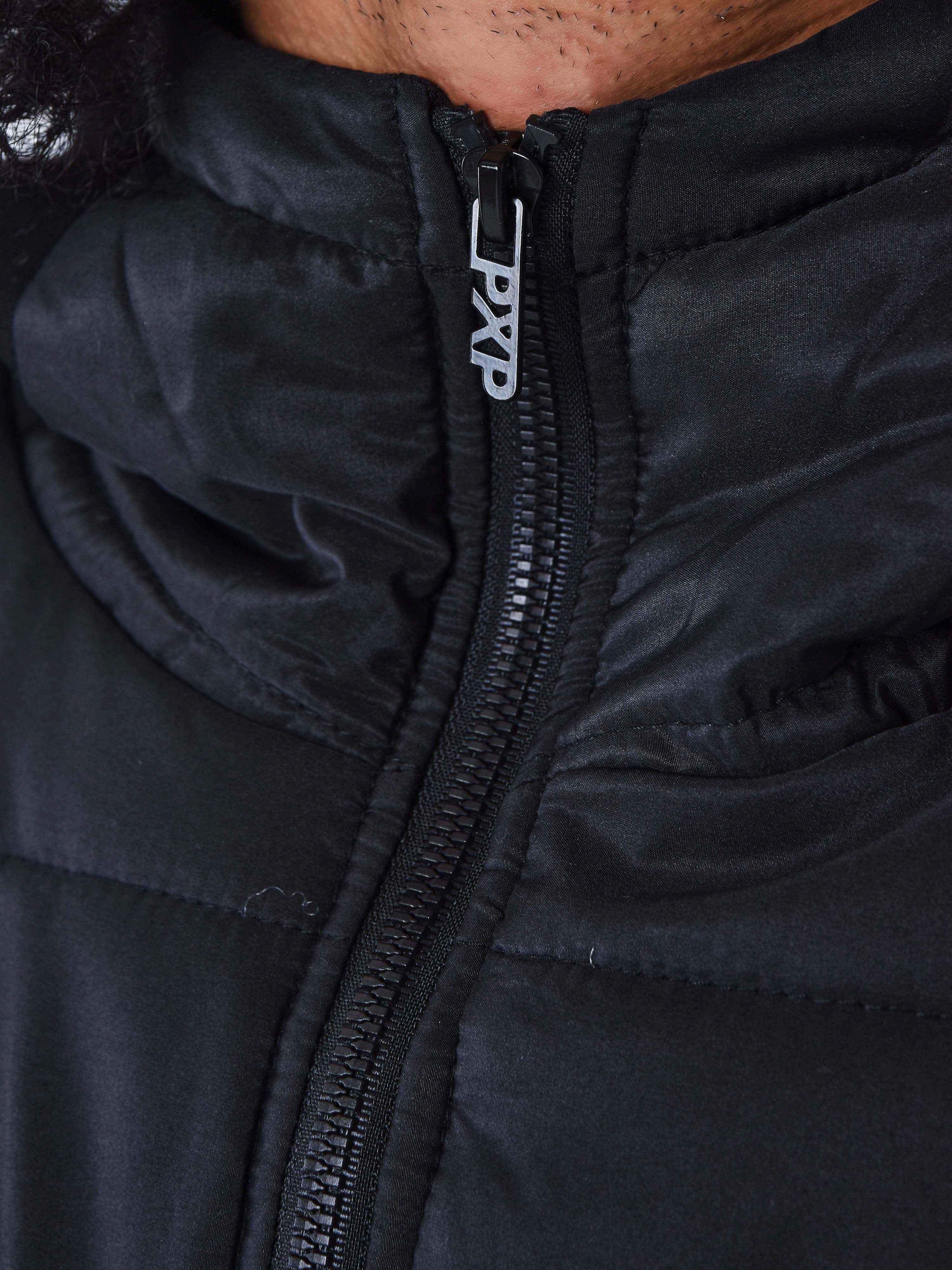 Zip-up hoodie with two-tone panel-4