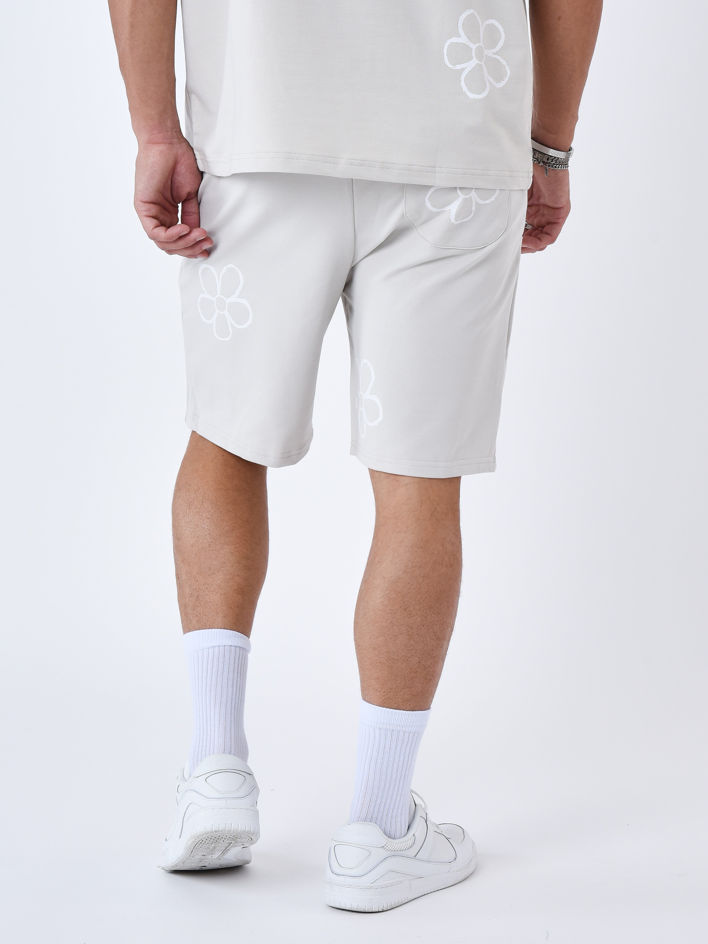 All over floral sketch Shorts-5