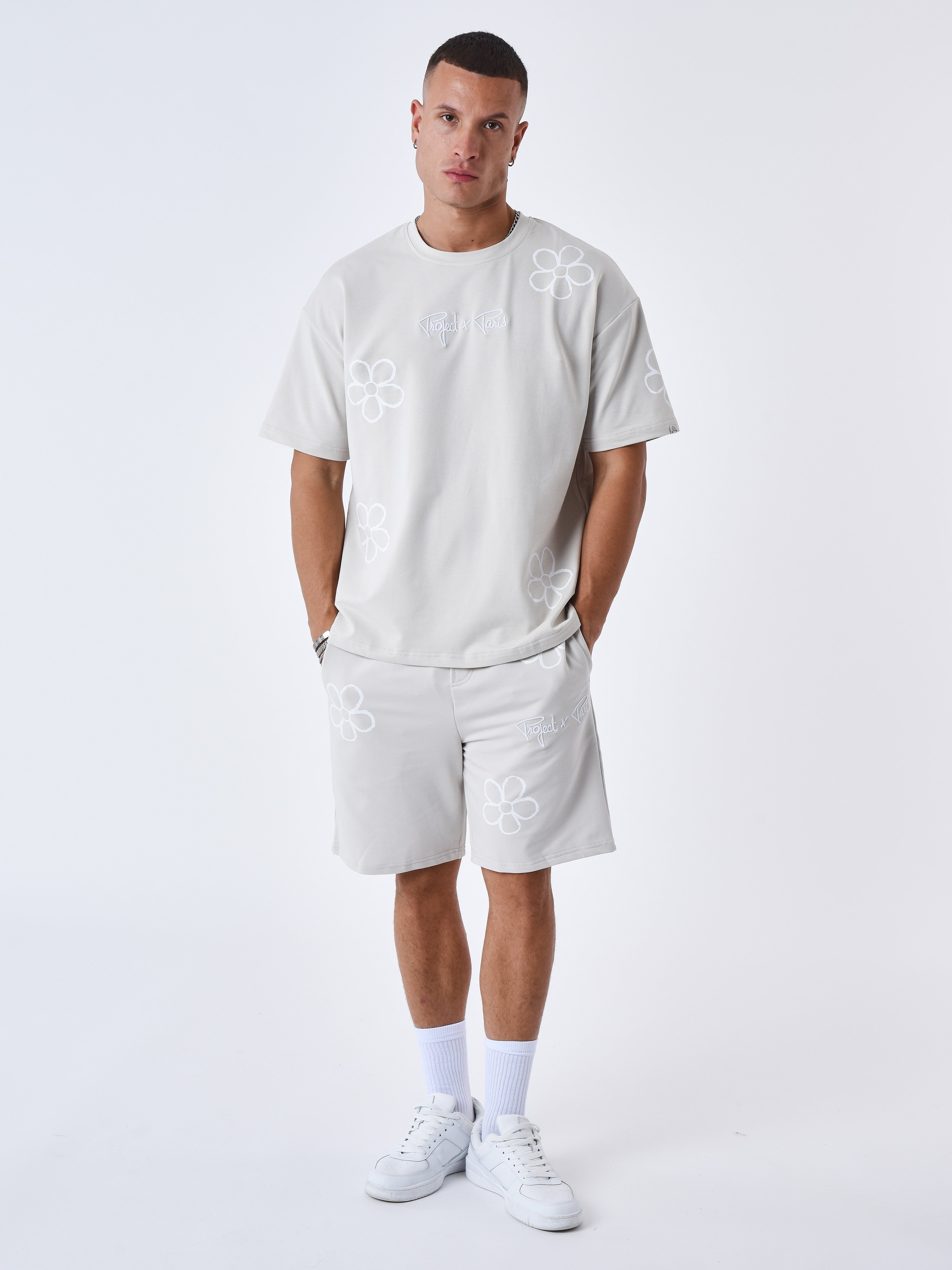 All over floral sketch Shorts-3