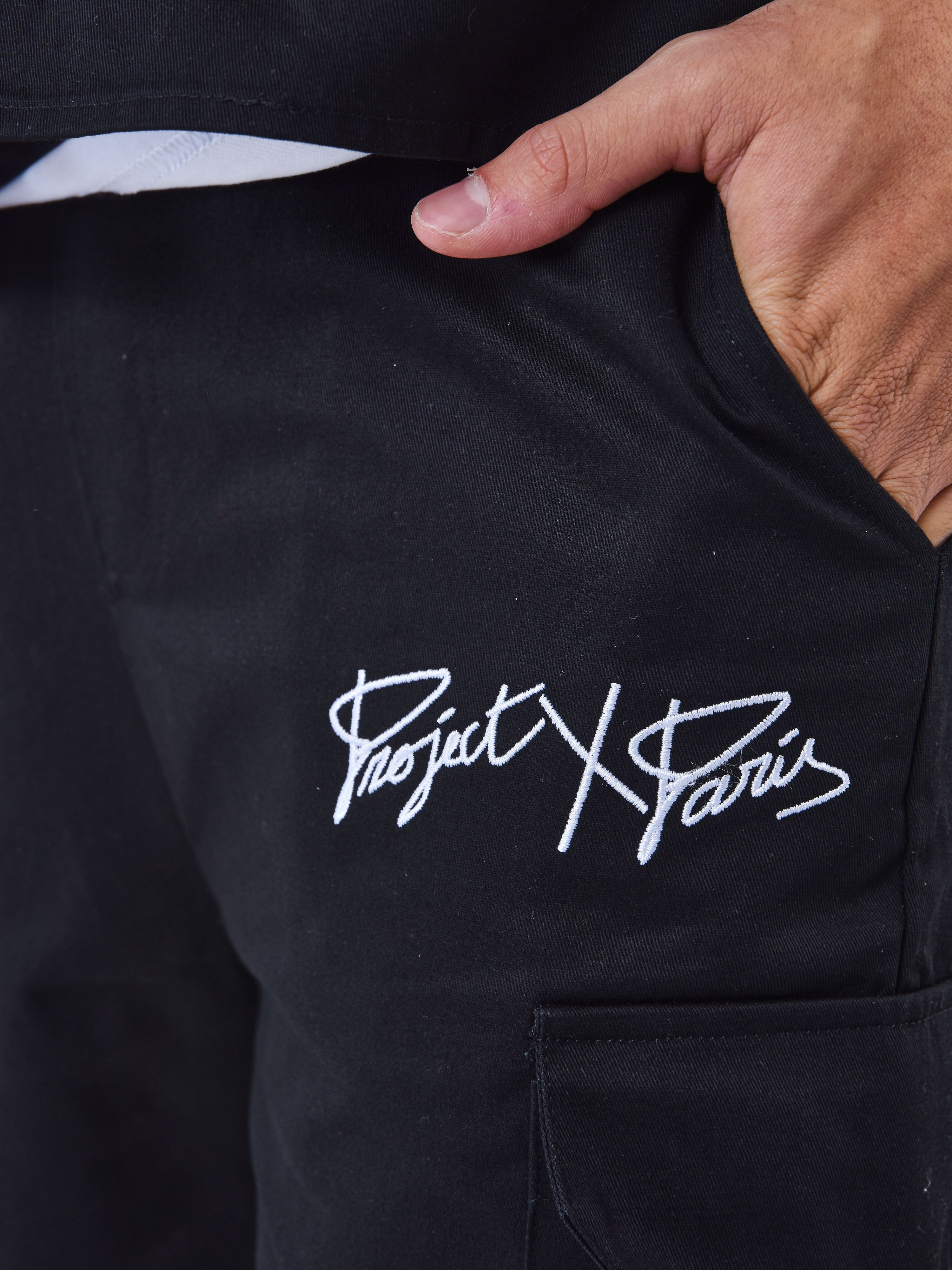 Enfärgad shorts med fickor-6