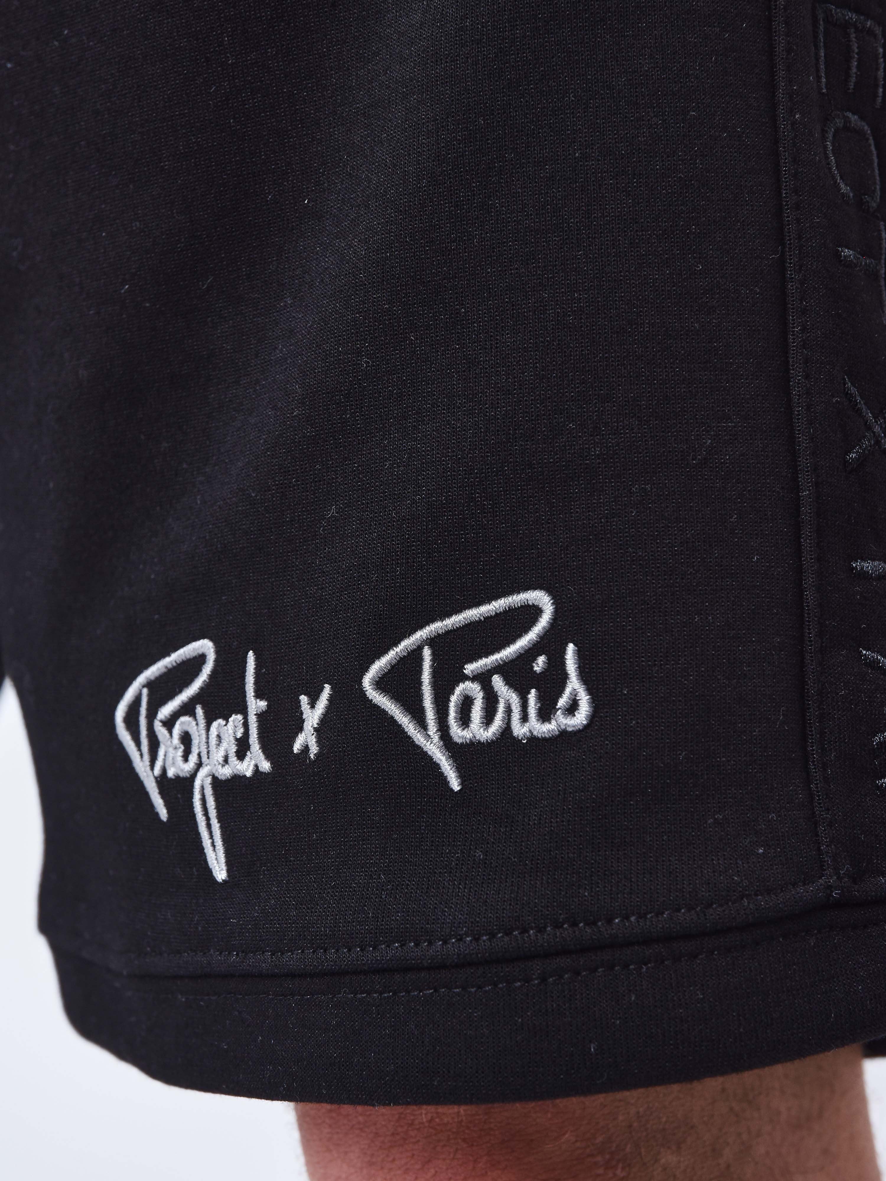 Pantaloni scurți cu bandă și logo brodat-6