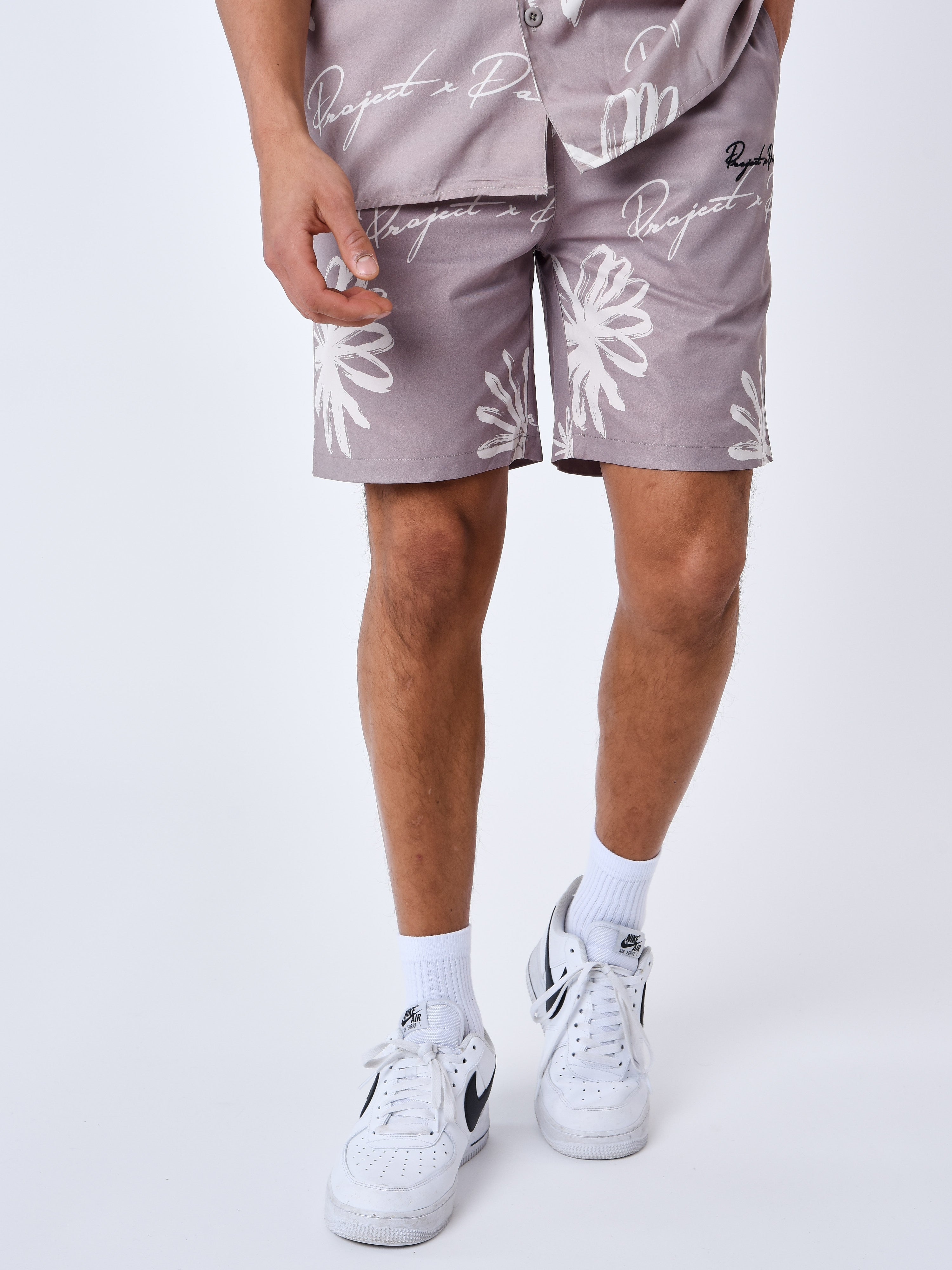 All over floral sketch Shorts-3