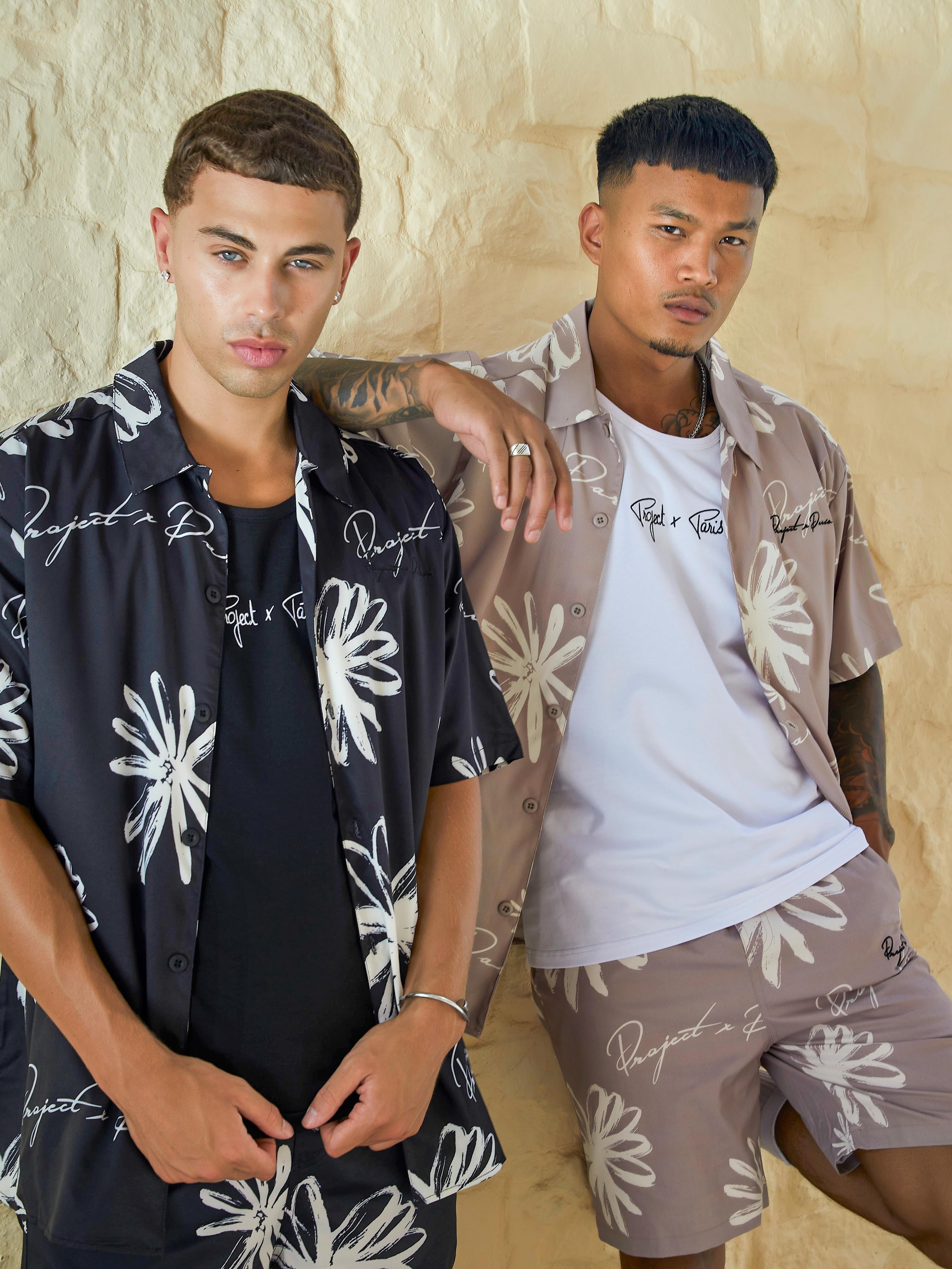 All over floral sketch Shorts-2