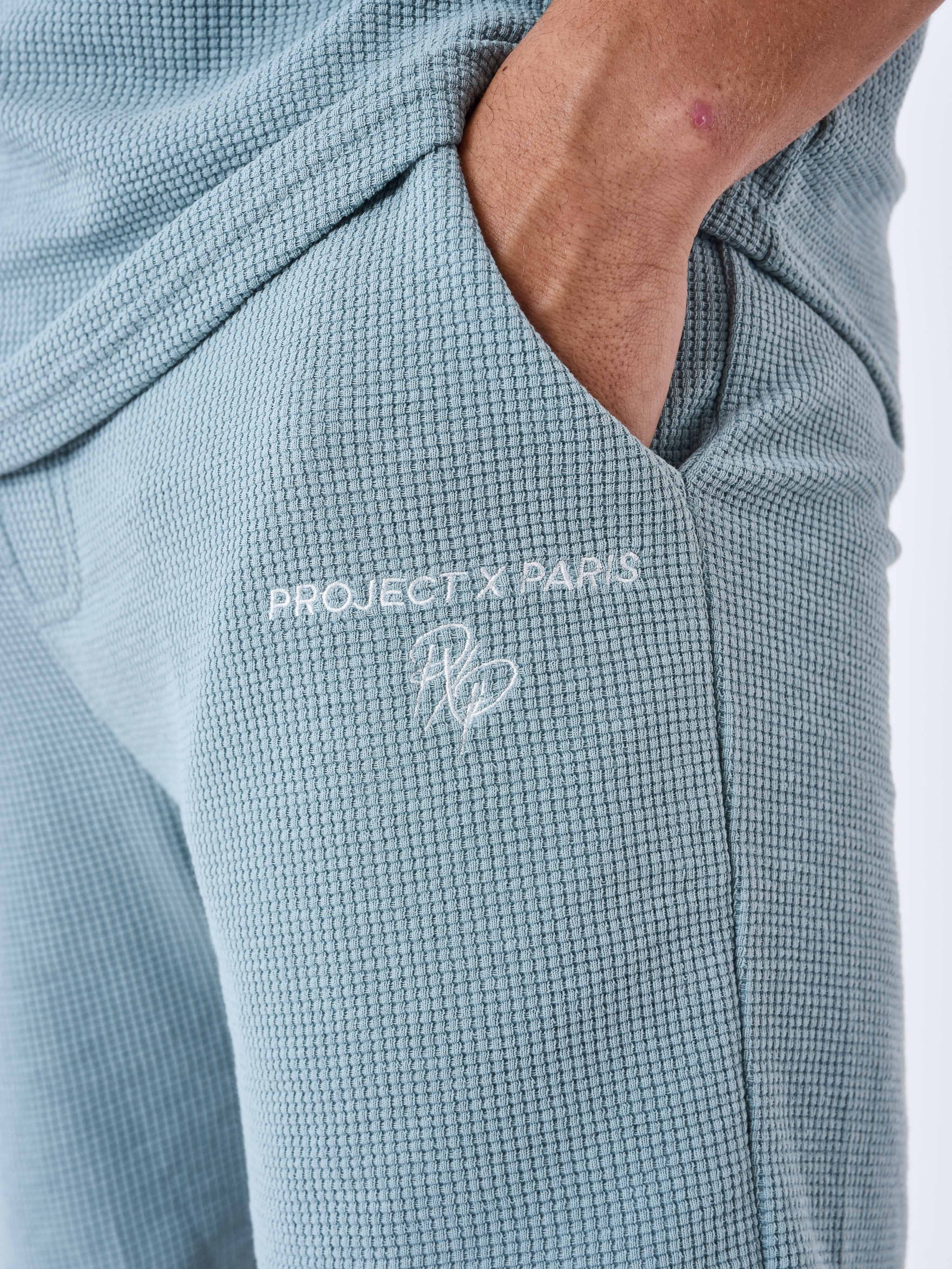 Texturerad enfärgad shorts-6