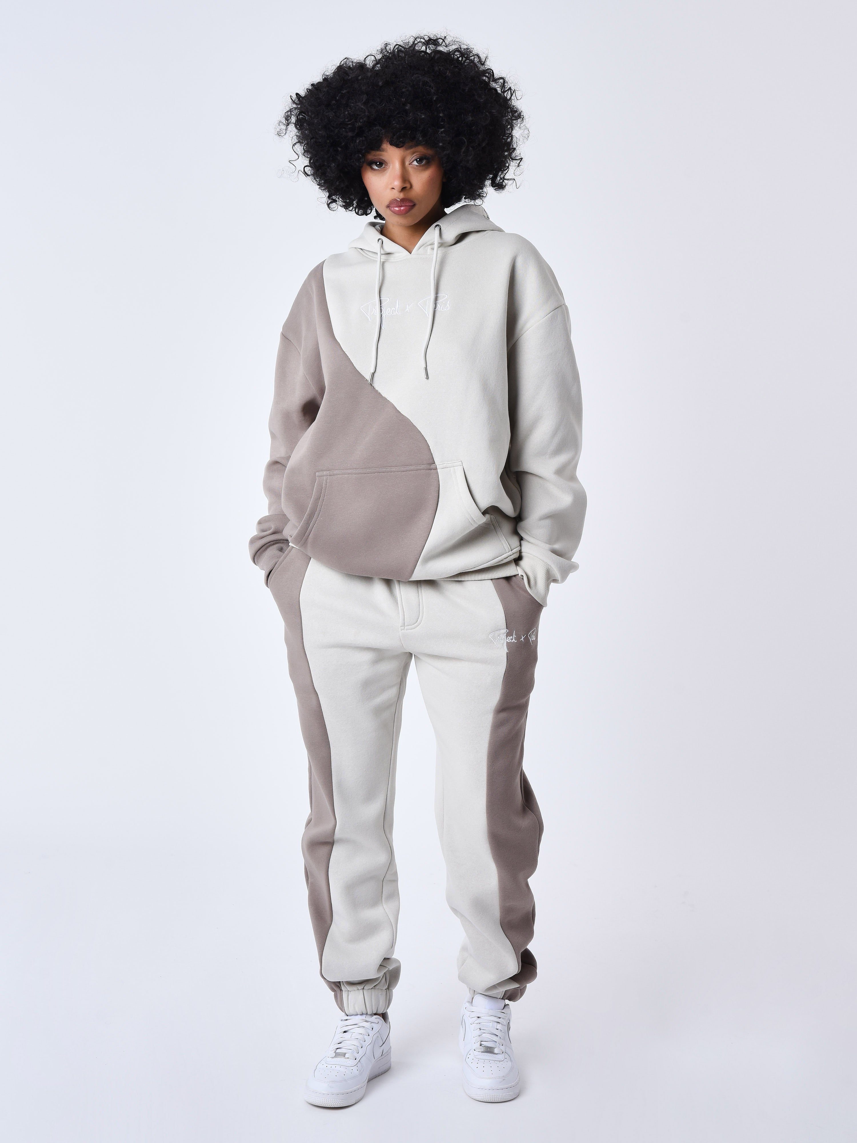 Two-tone wave style joggers-7