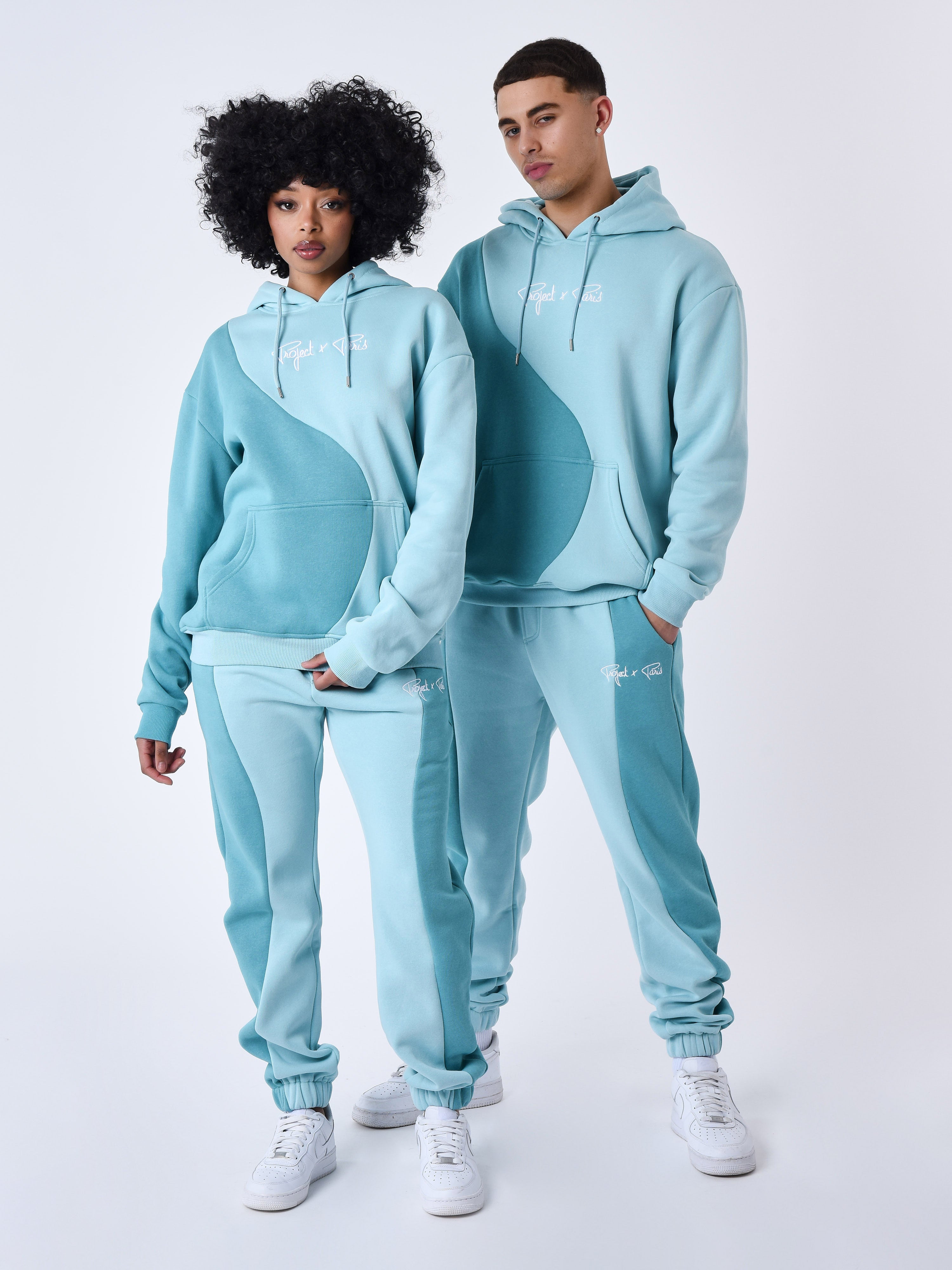 Bas de jogging bicolore style vague-2