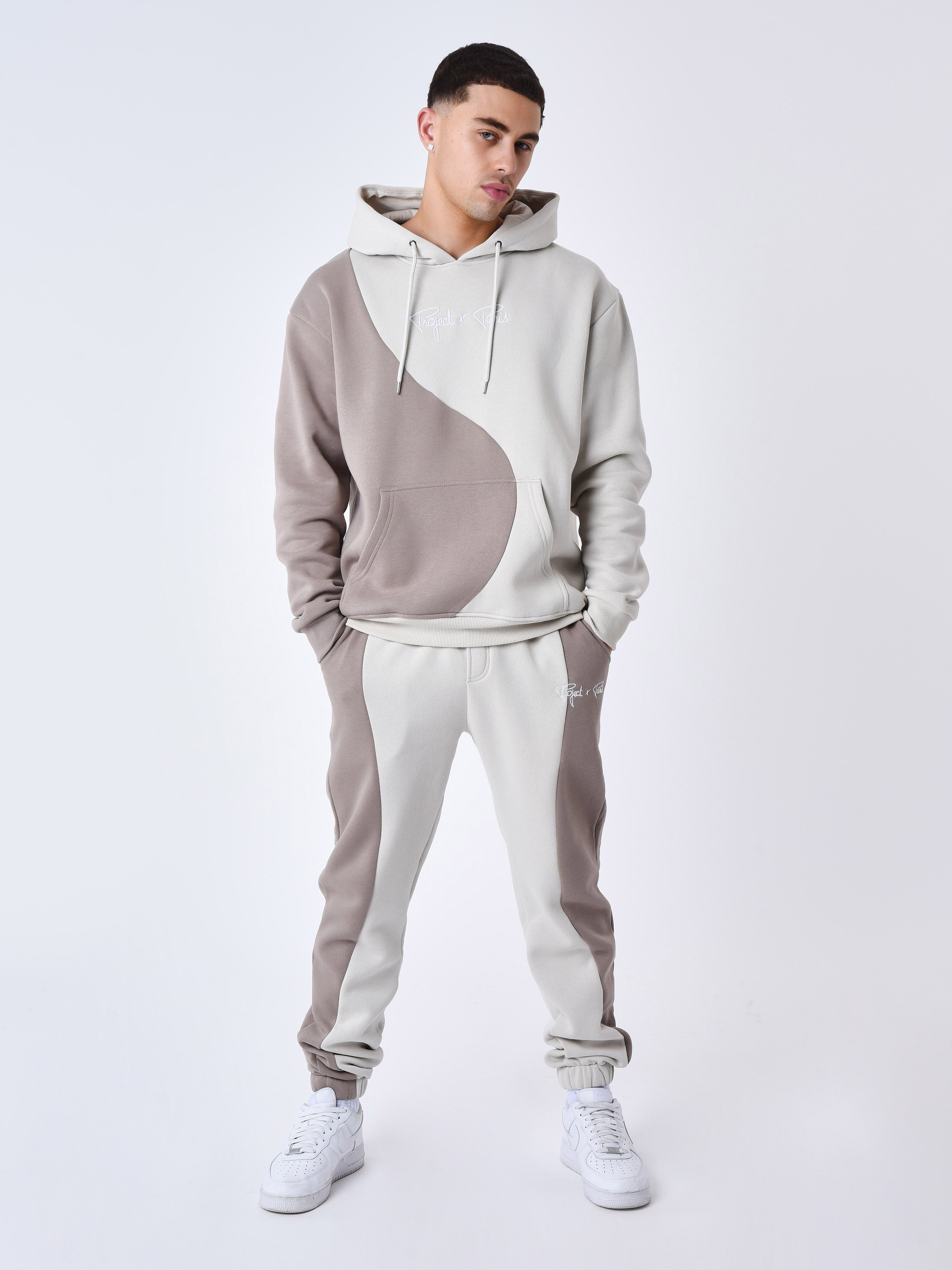 Two-tone wave style joggers-3