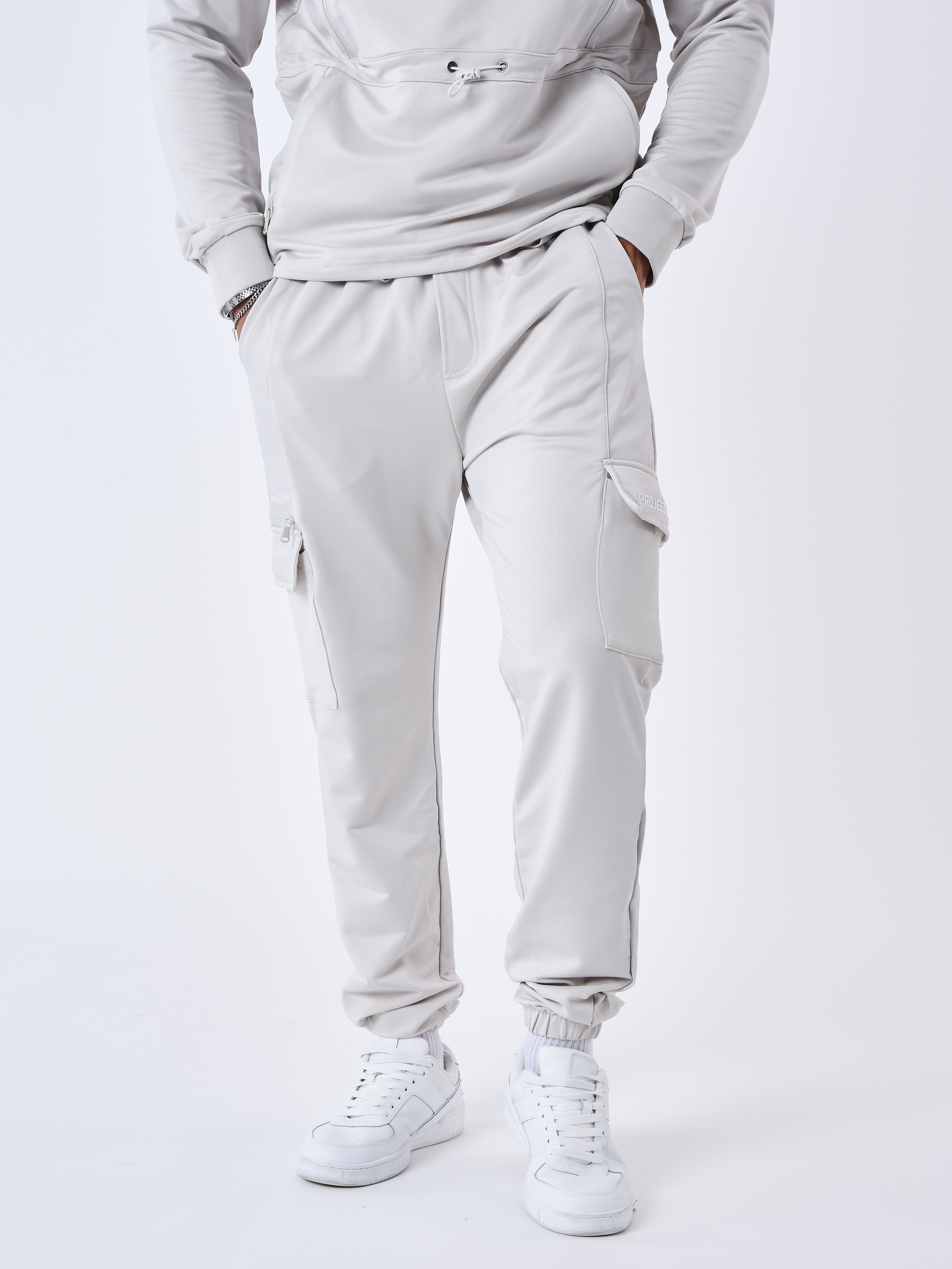 Solid Cargo style jogger bottoms-3