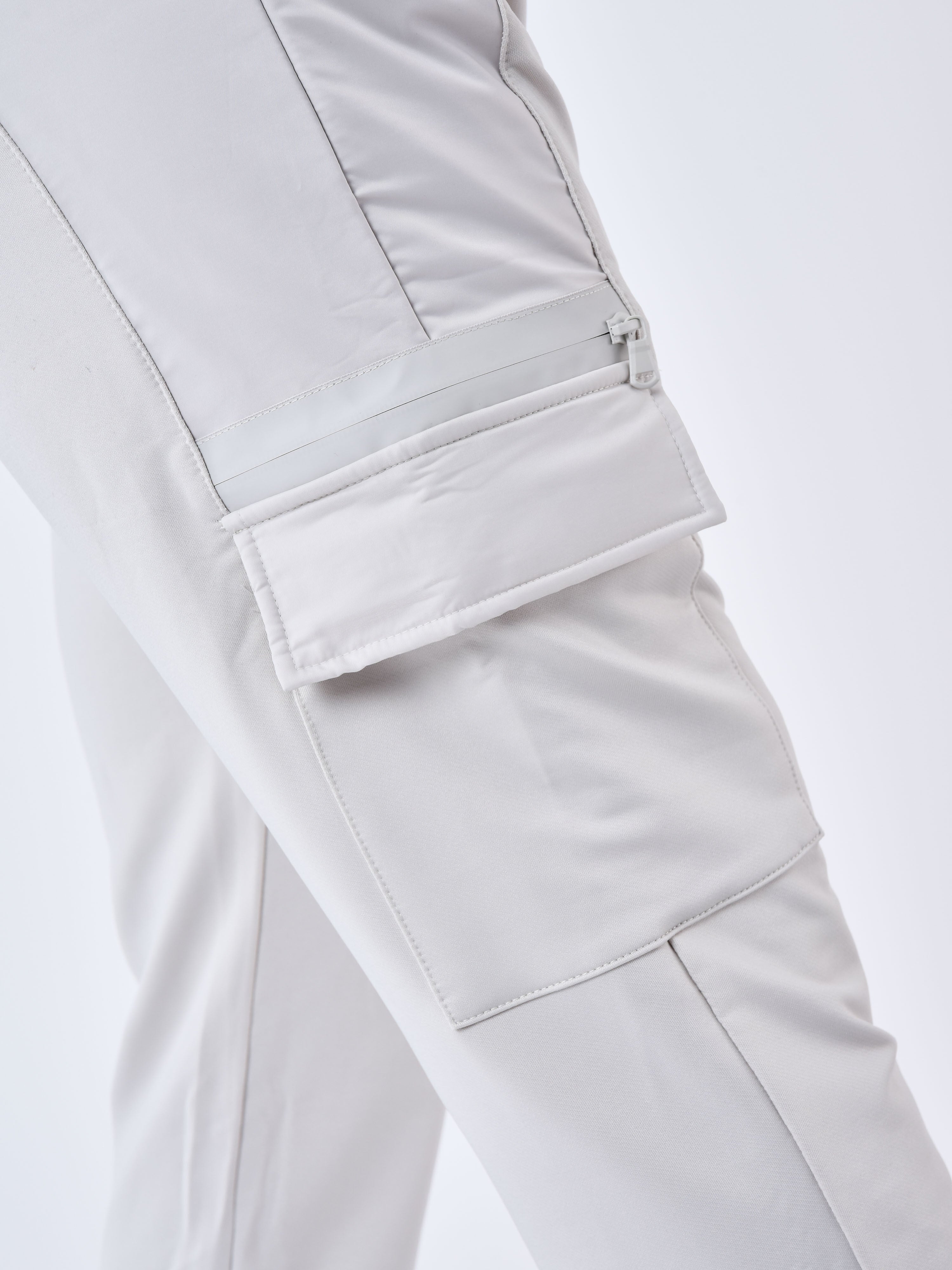 Solid Cargo style jogger bottoms-7