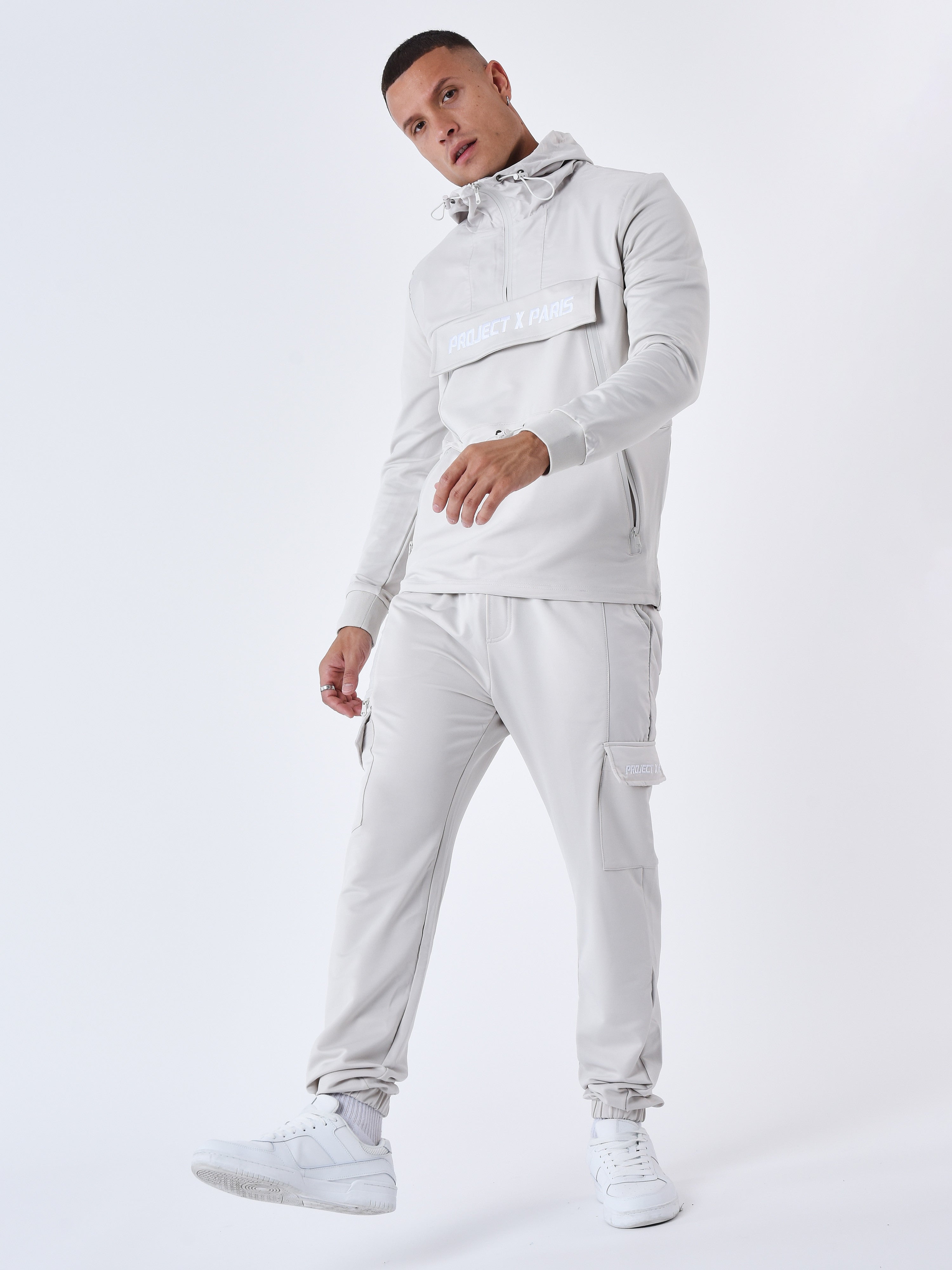 Solid Cargo style jogger bottoms-1