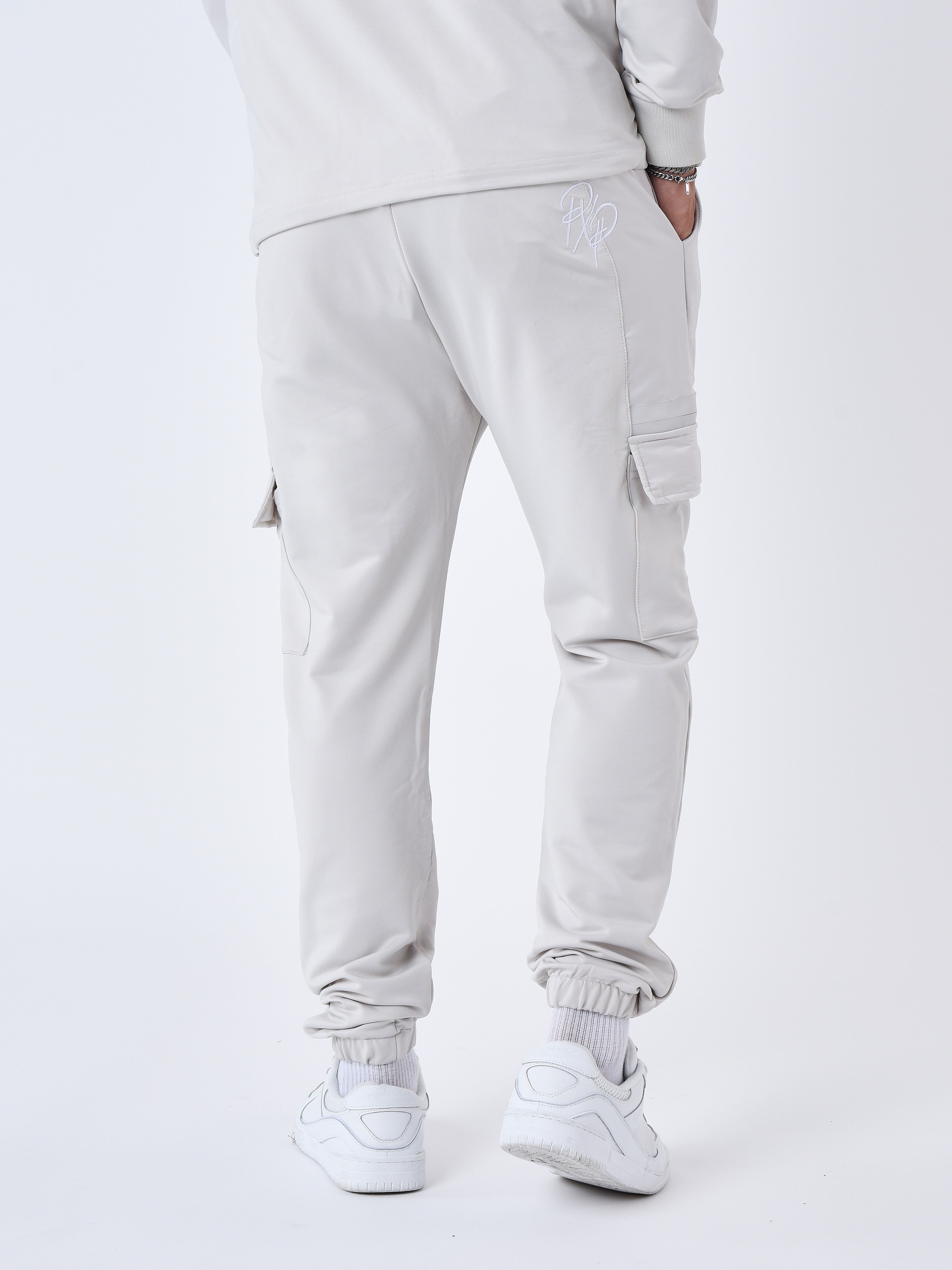 Solid Cargo style jogger bottoms-5