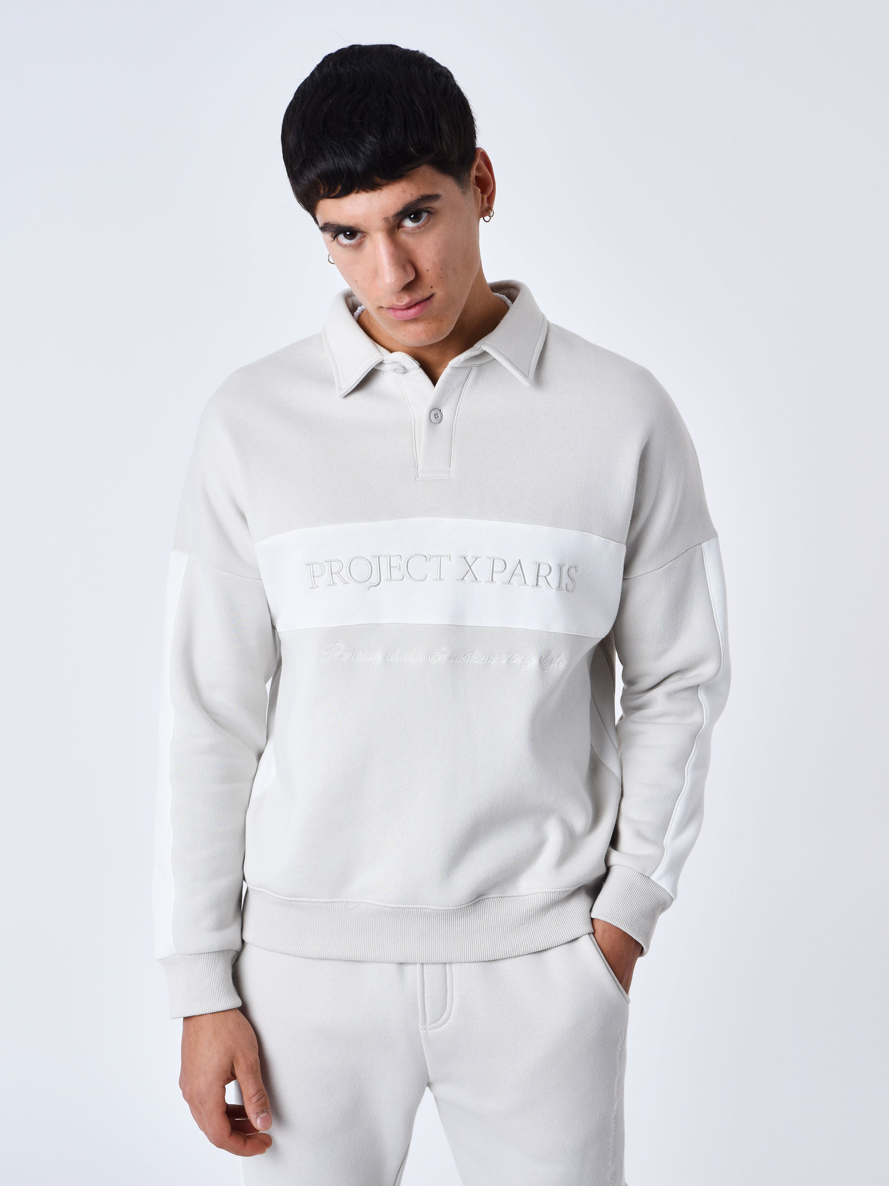 Polo collar sweatshirt Band-2