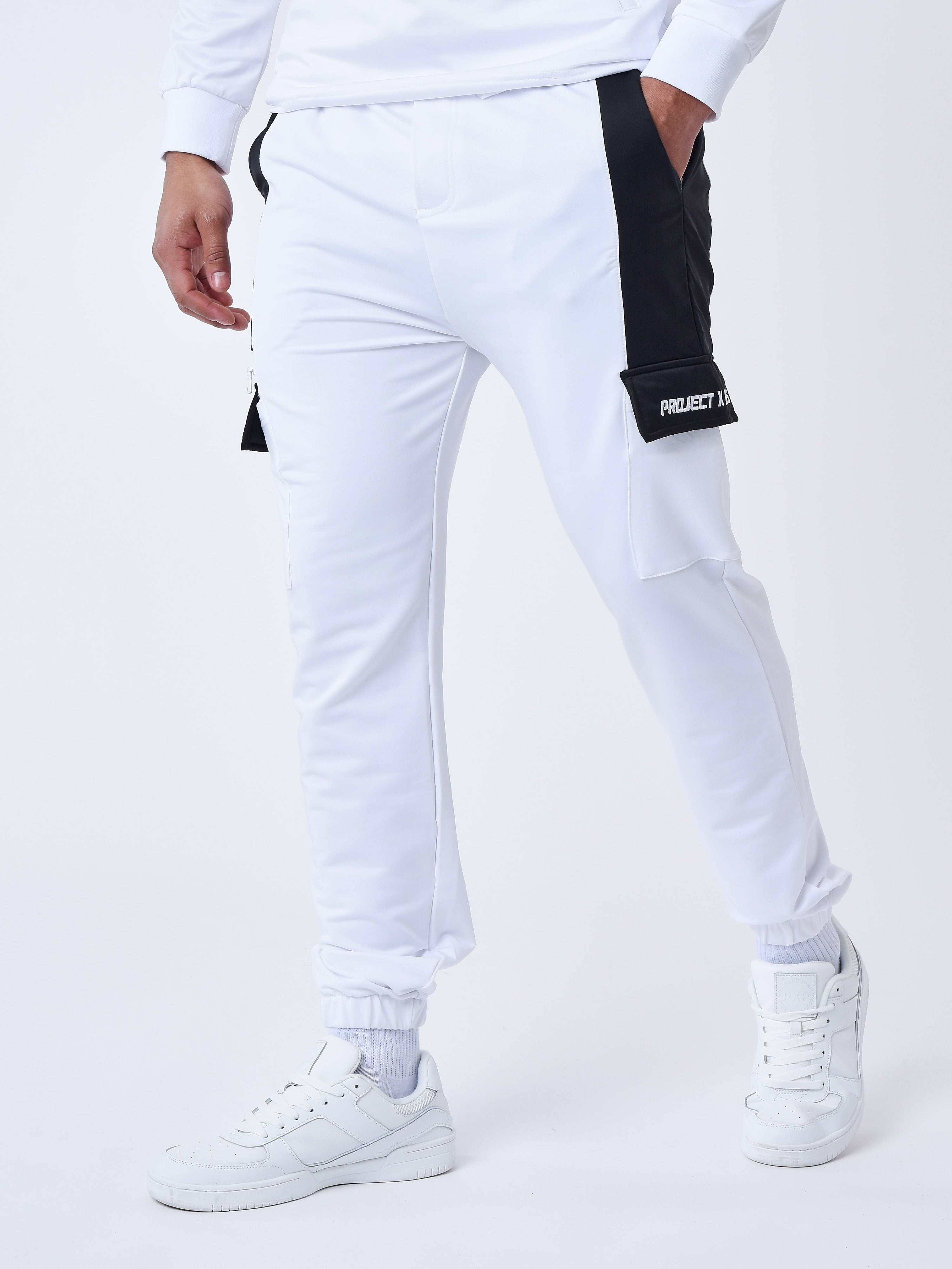 Zweifarbige Cargo-Jogginghose-4