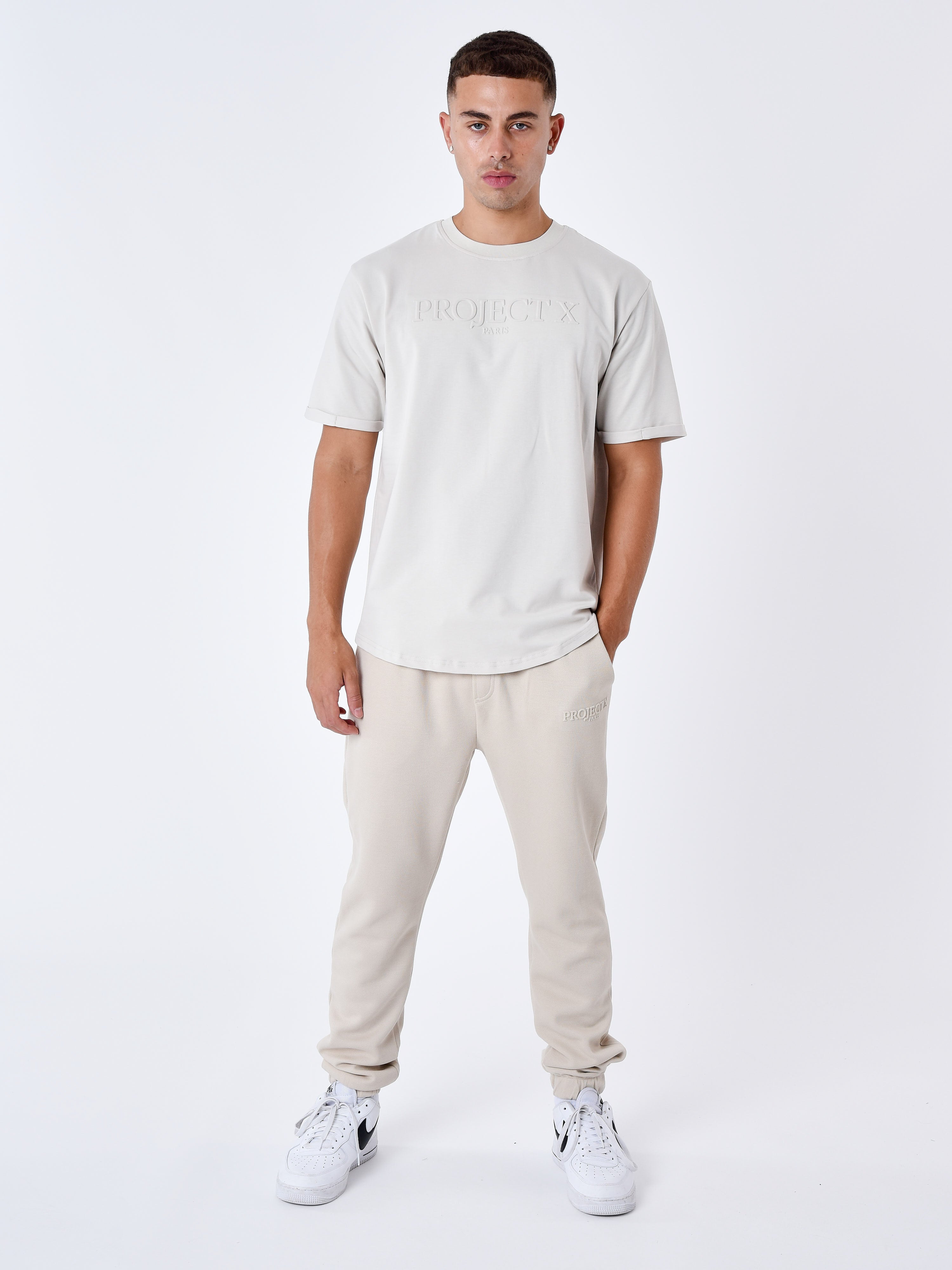 Embossed jogger bottoms-1