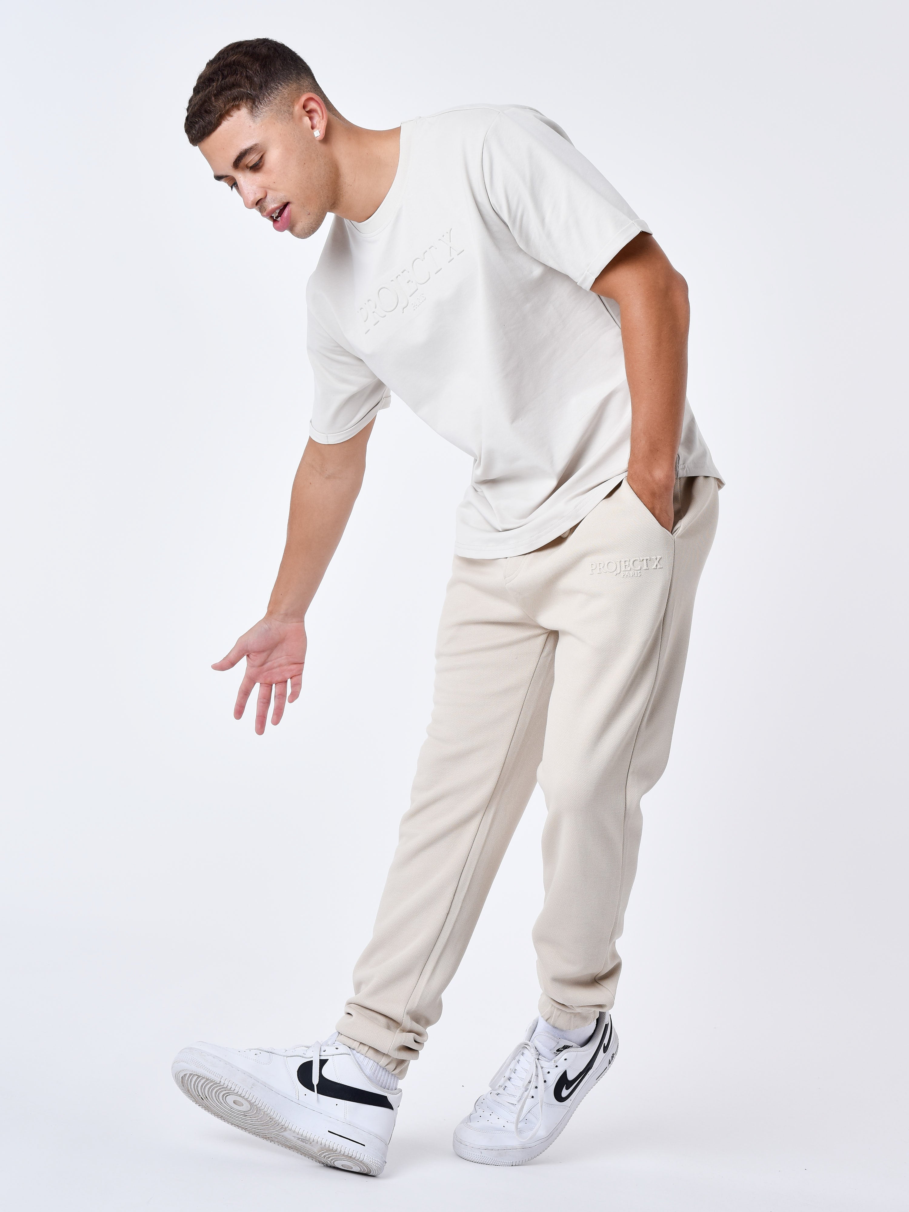 Embossed jogger bottoms-5