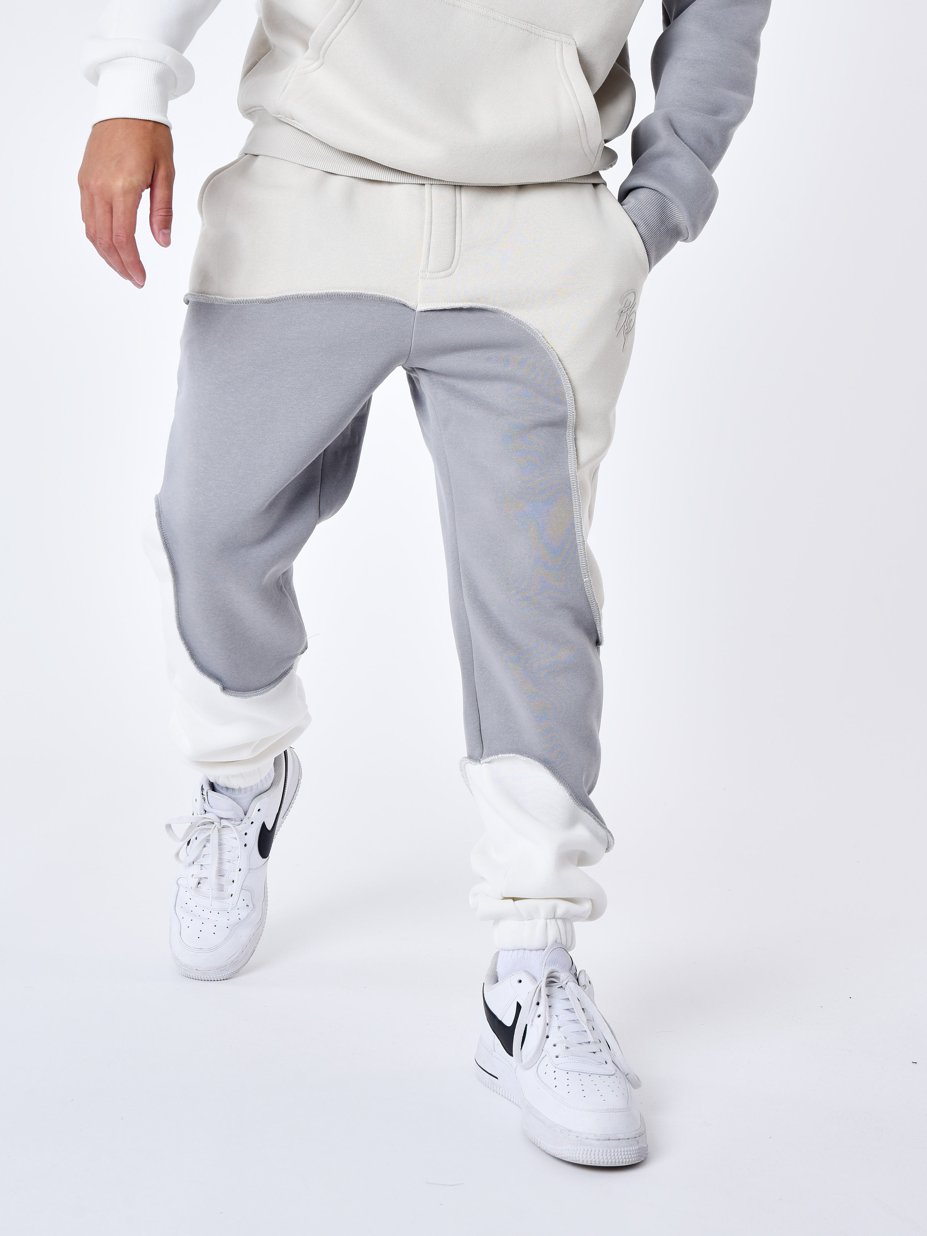 Tricolor wave-style jogger bottoms-2