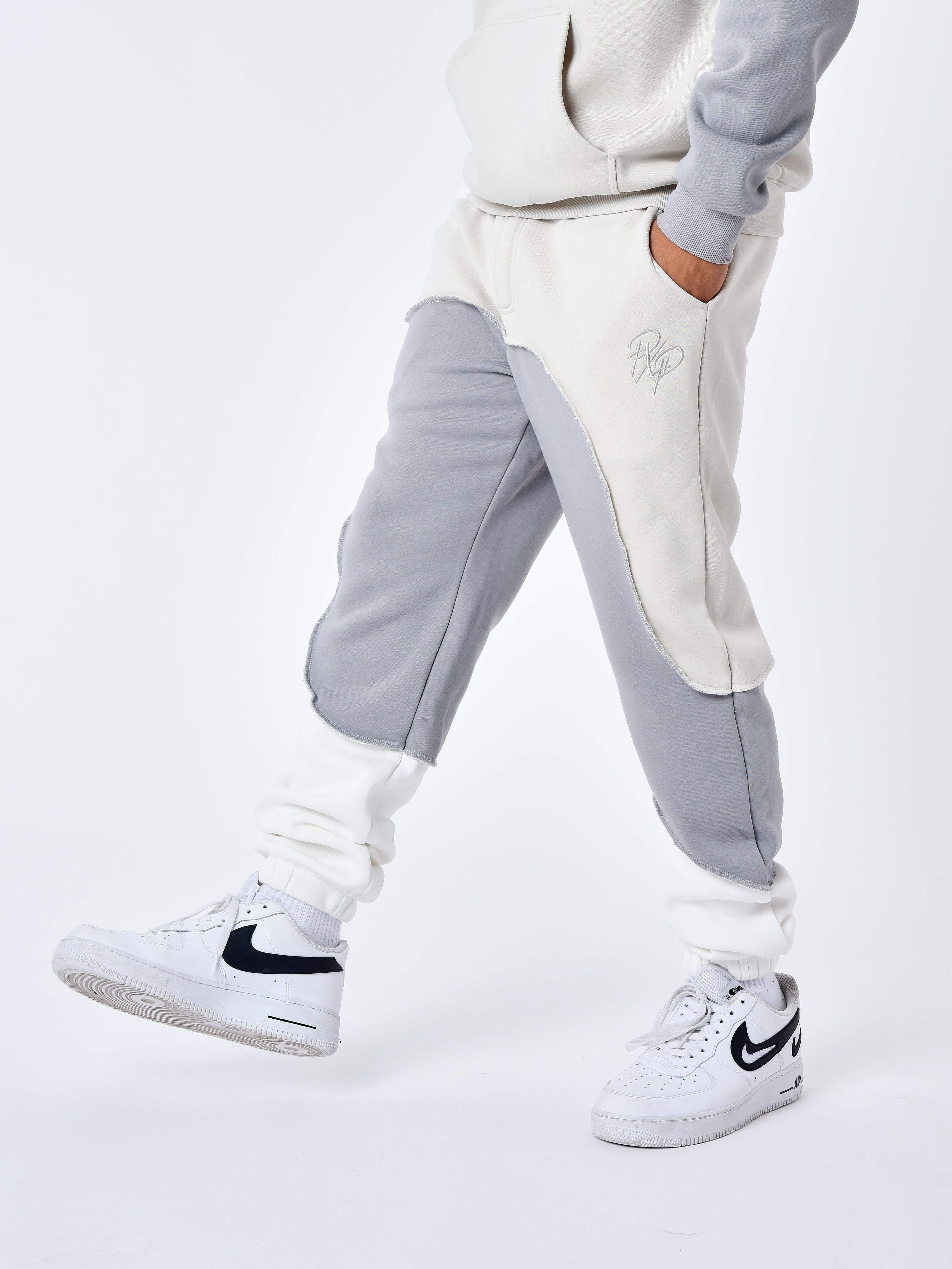 Tricolor wave-style jogger bottoms-4