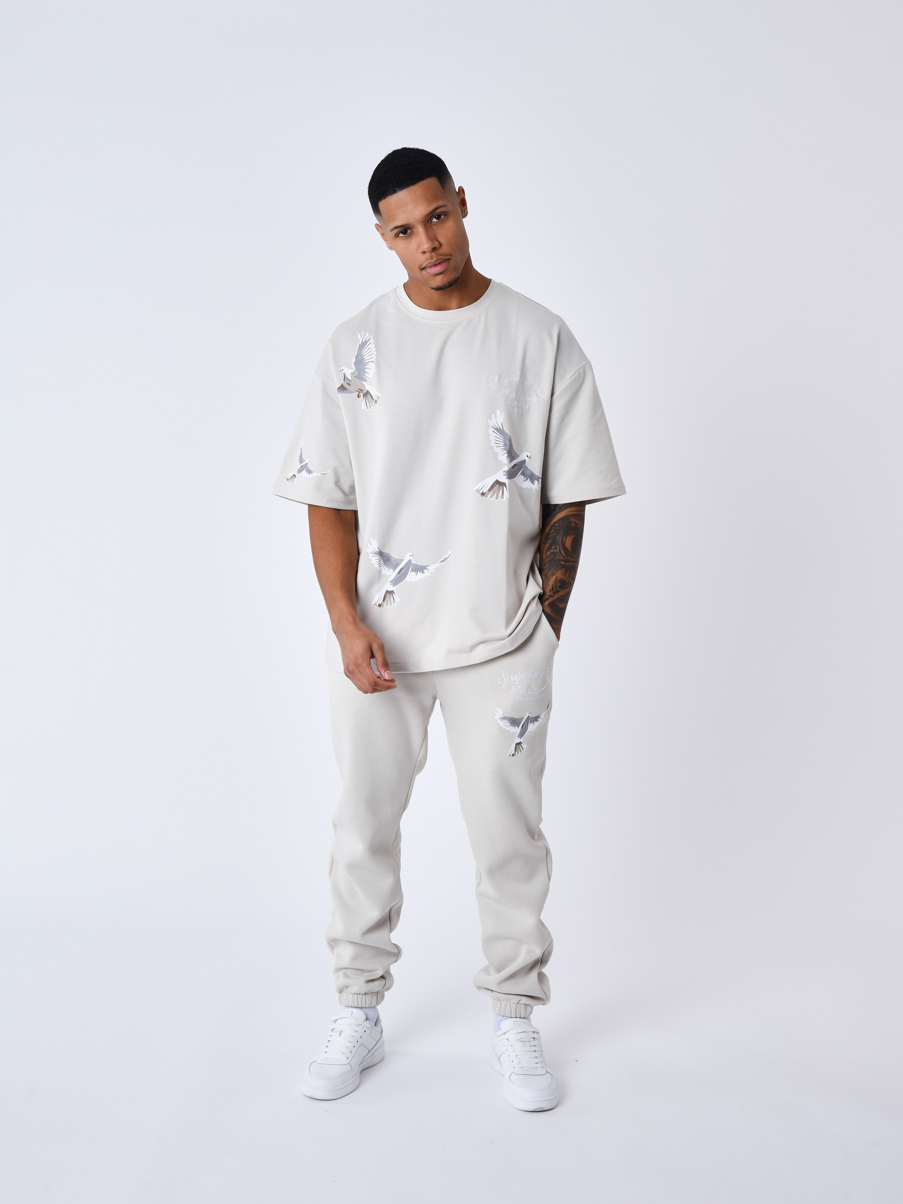 Dove print jogging bottoms-2