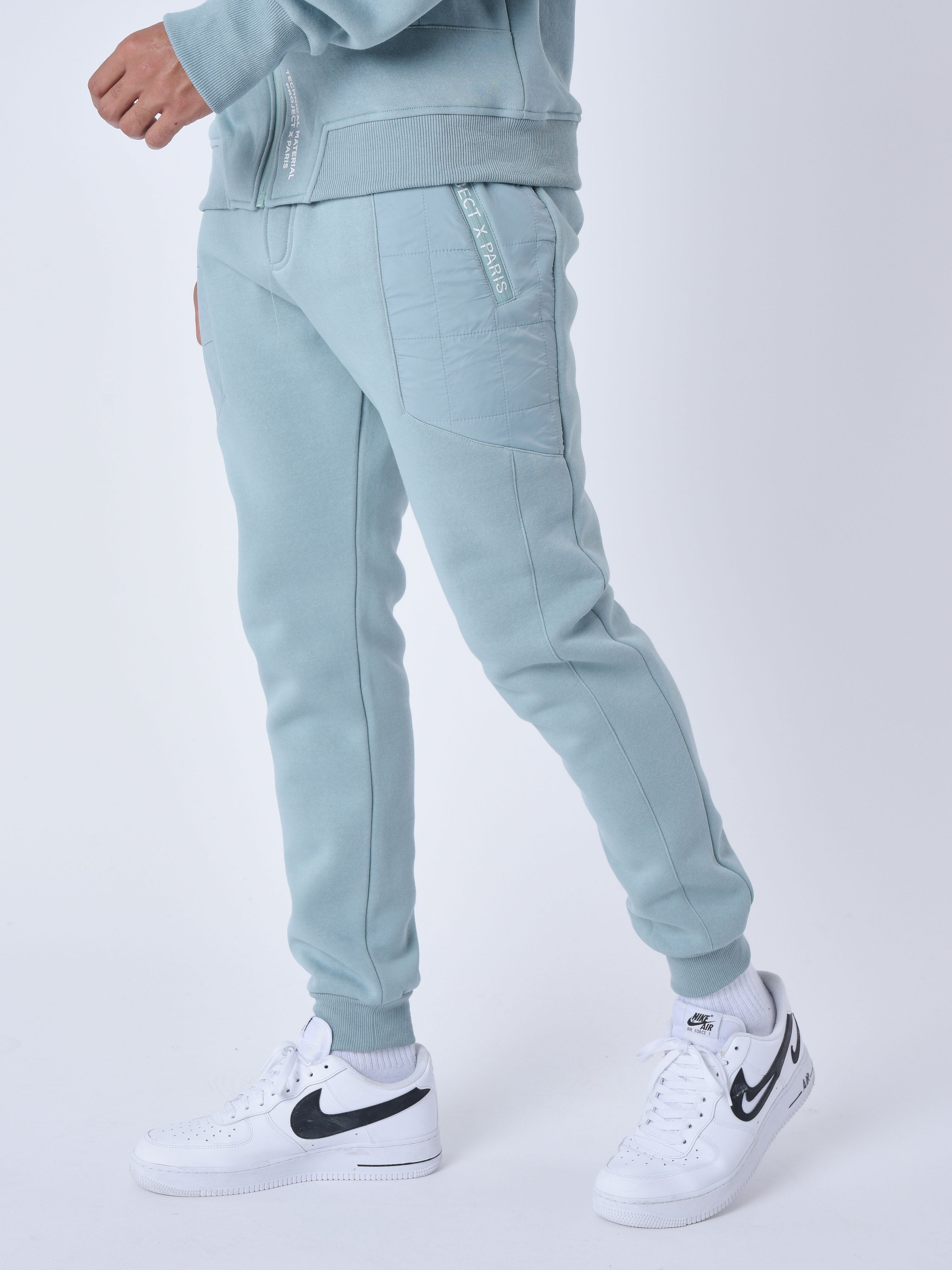 Quilted panel jogging bottoms-5