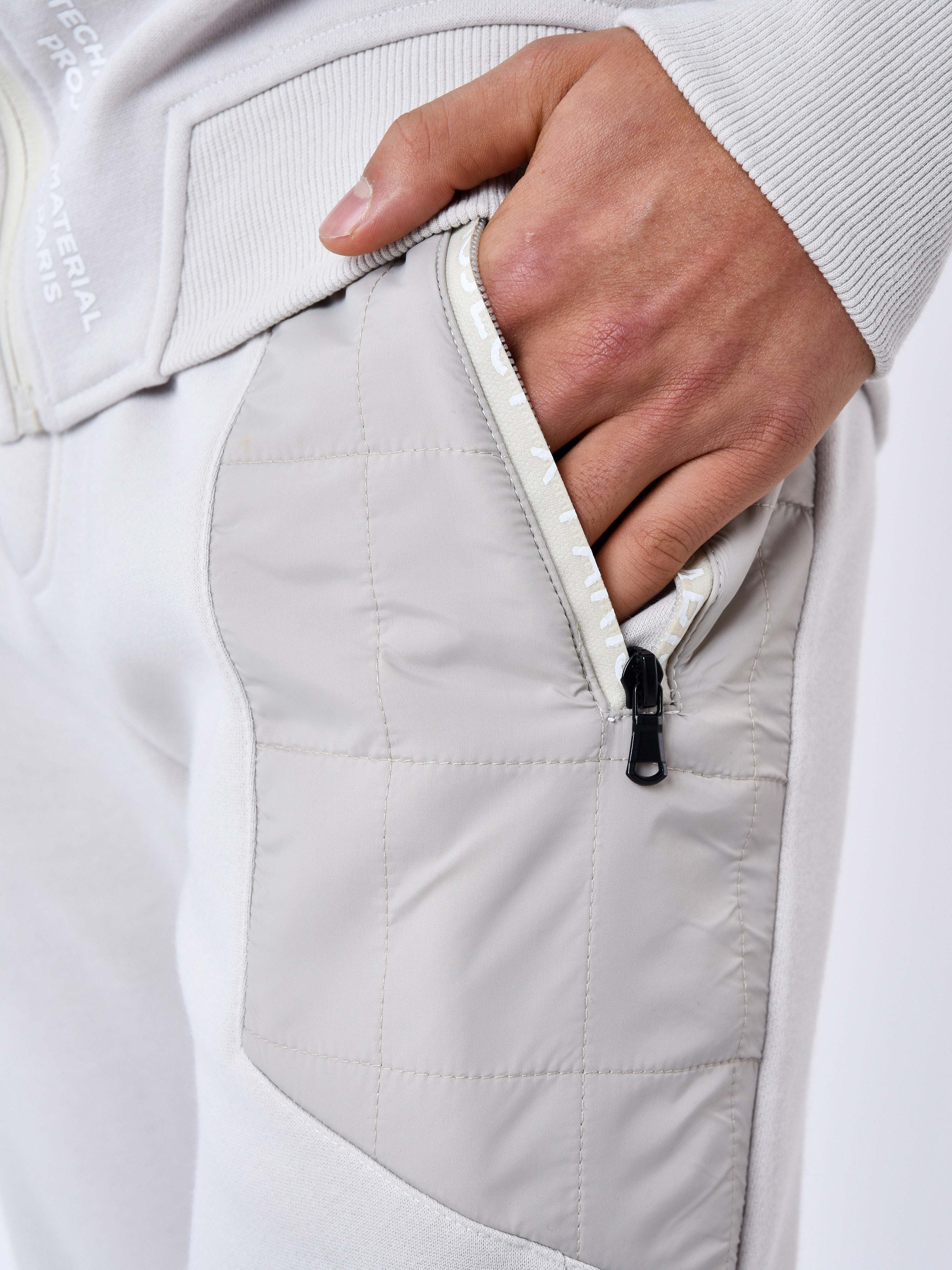 Quilted panel jogging bottoms-7