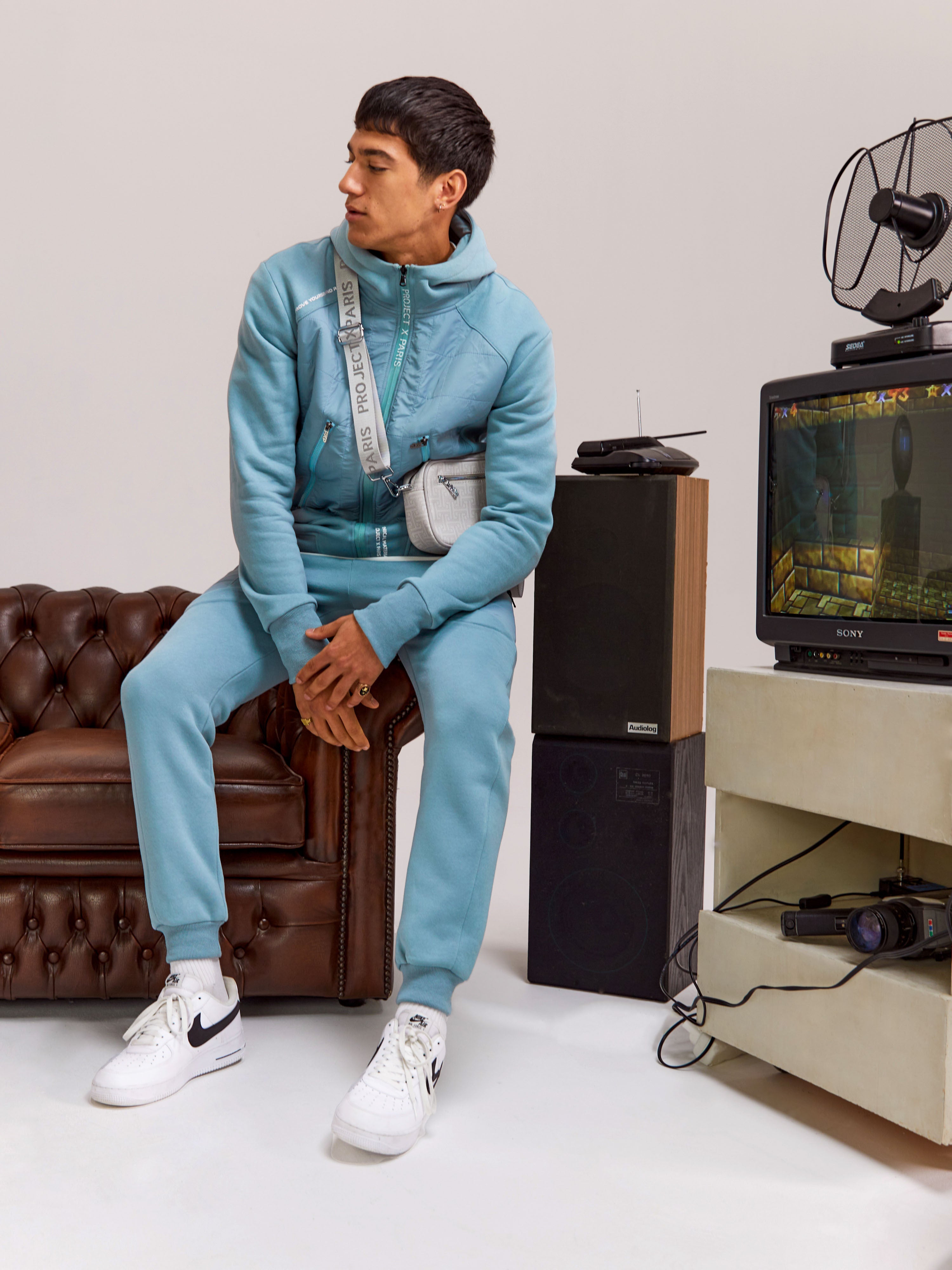 Quilted panel jogging bottoms-2