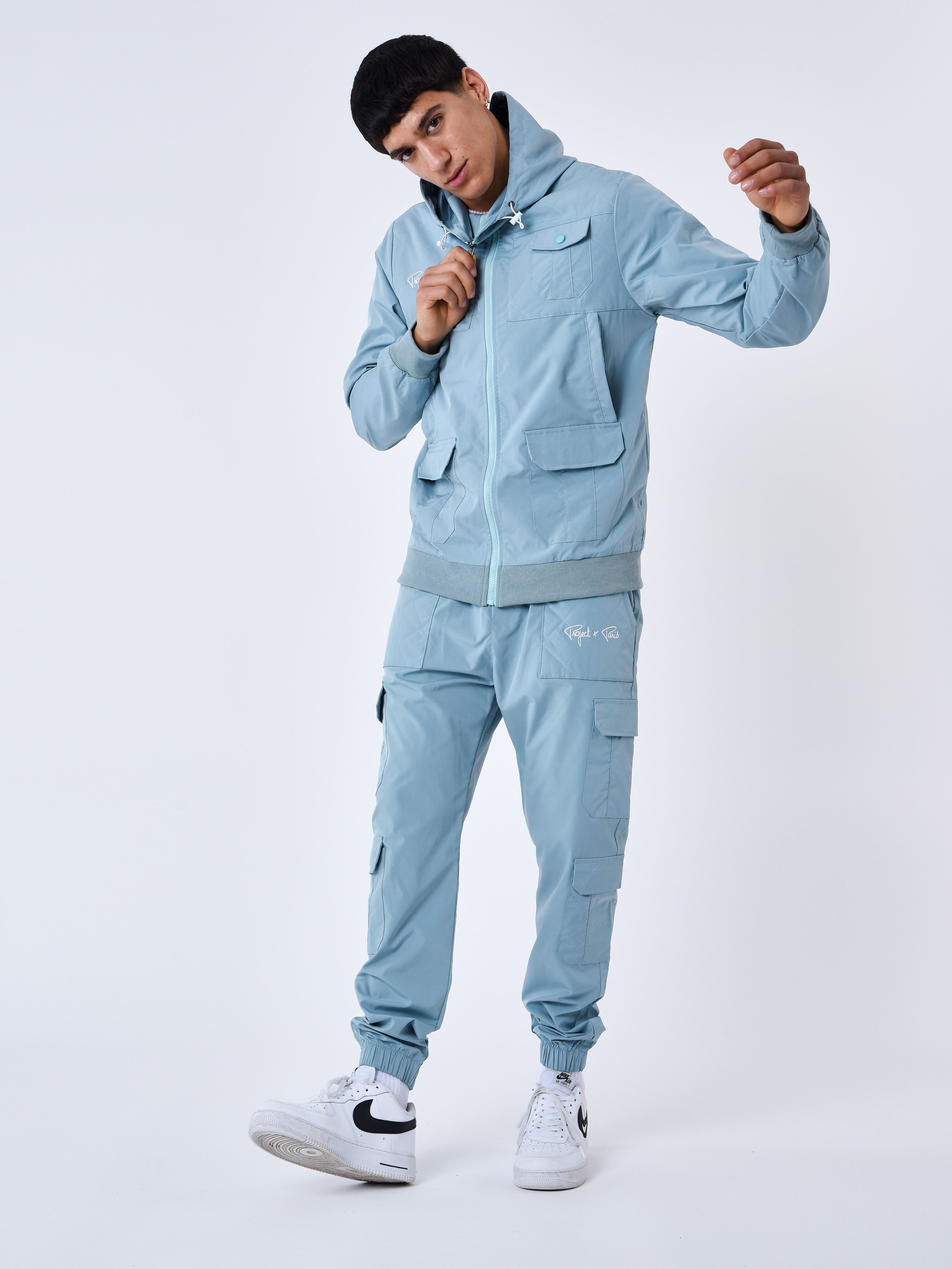 Cargo pants with panel-1